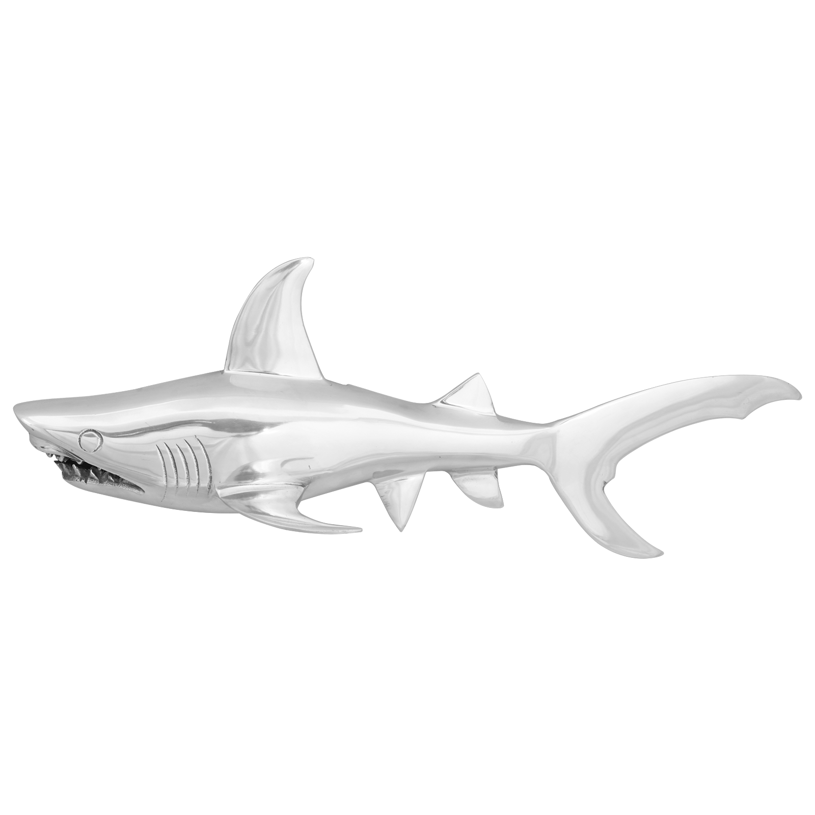 Shark Sculpture Silver 68x20x24 cm Aluminium - Image 4