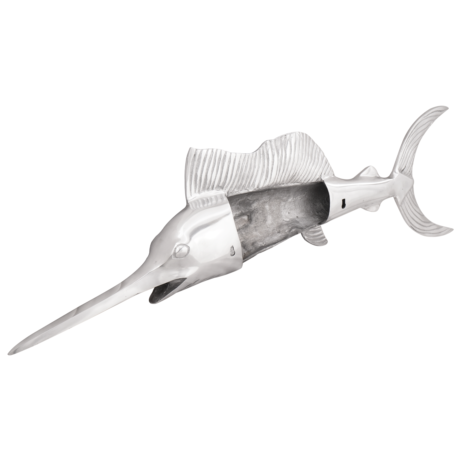 Wall-Mounted Swordfish, Silver, 91 x 8 x 26 cm, Aluminum - Image 4