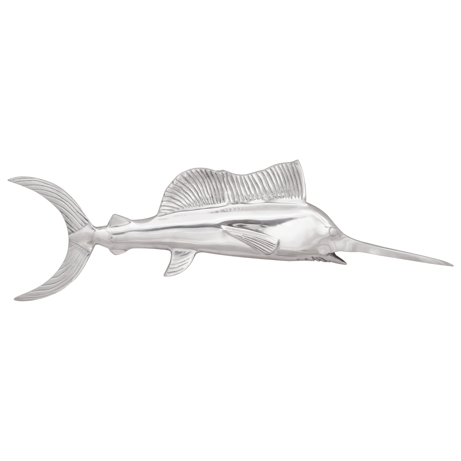Wall-Mounted Swordfish, Silver, 91 x 8 x 26 cm, Aluminum - Image 3