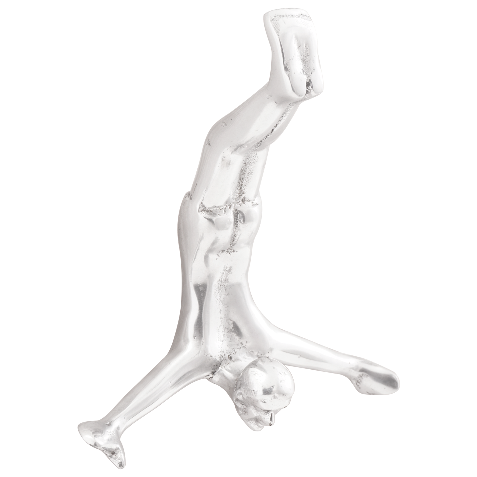 Skulptur Silbern 91,5x32x33 cm Aluminium Dankender Mann - deko-licht-gartendeko - Your Garden Eden