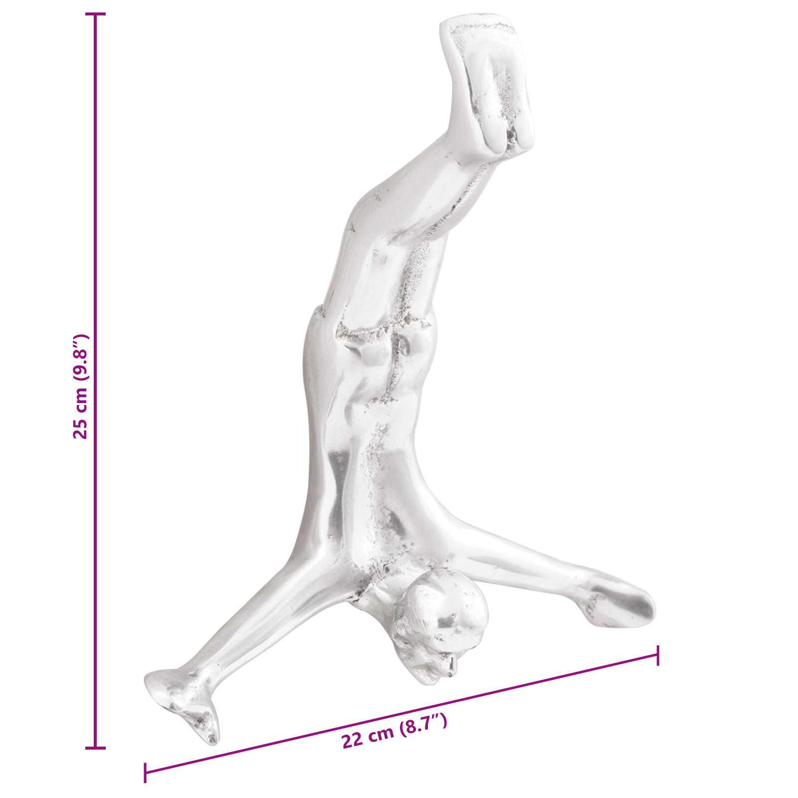 Sculpture Silver 22x8x25 cm Aluminium Falling Man - Image 9