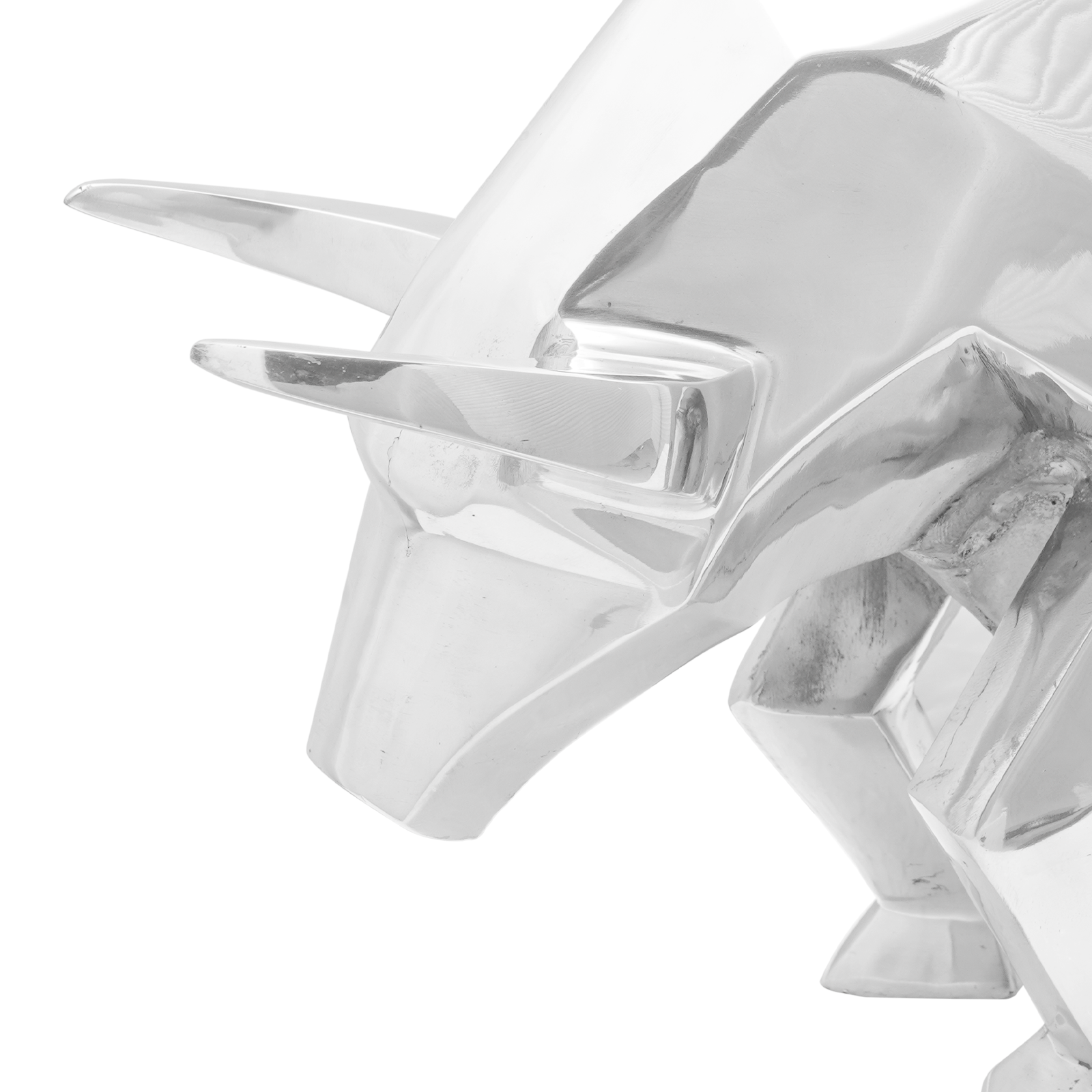 Bull Sculpture Silver 74x23x39 cm Aluminium - Image 5