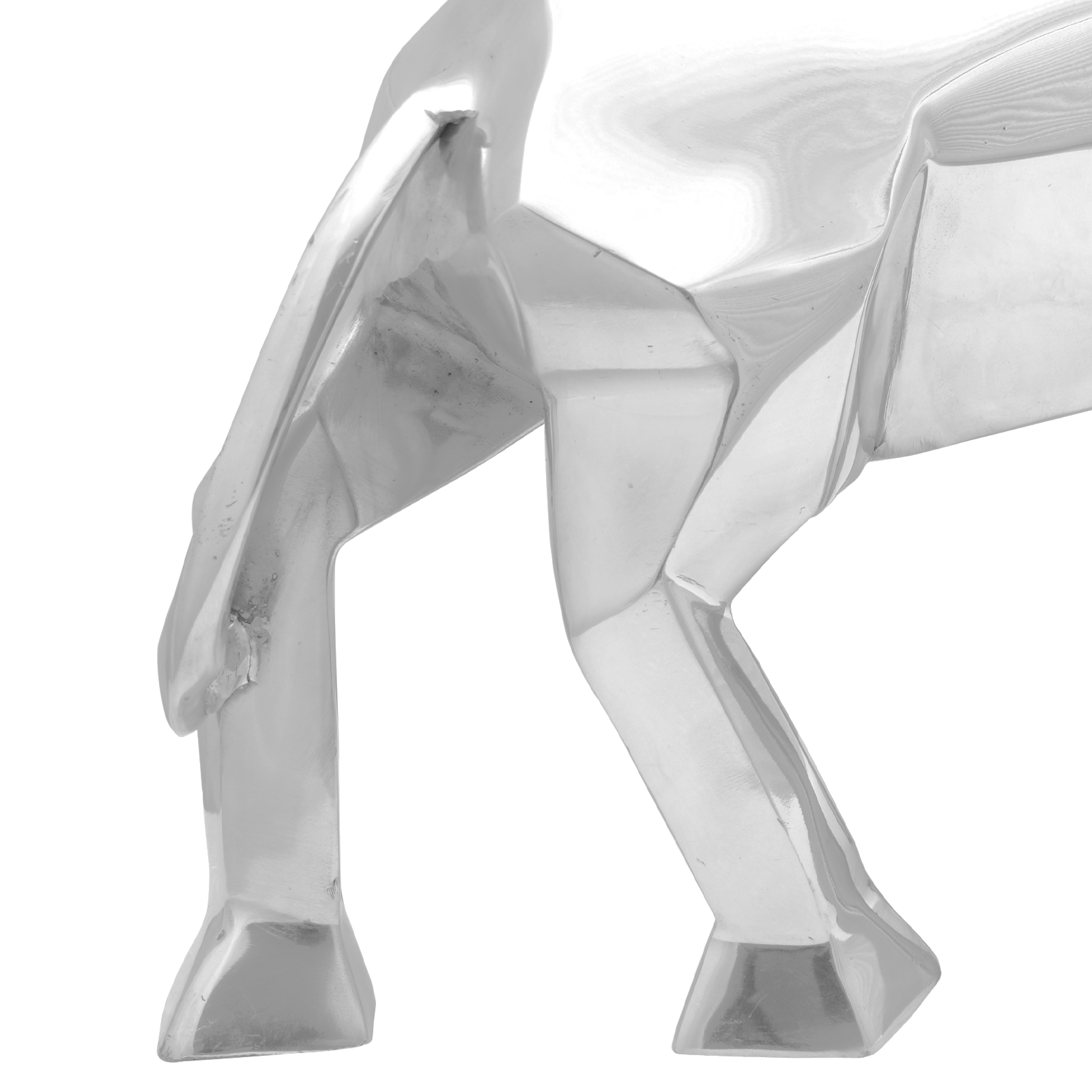 Bull Sculpture Silver 74x23x39 cm Aluminium - Image 6