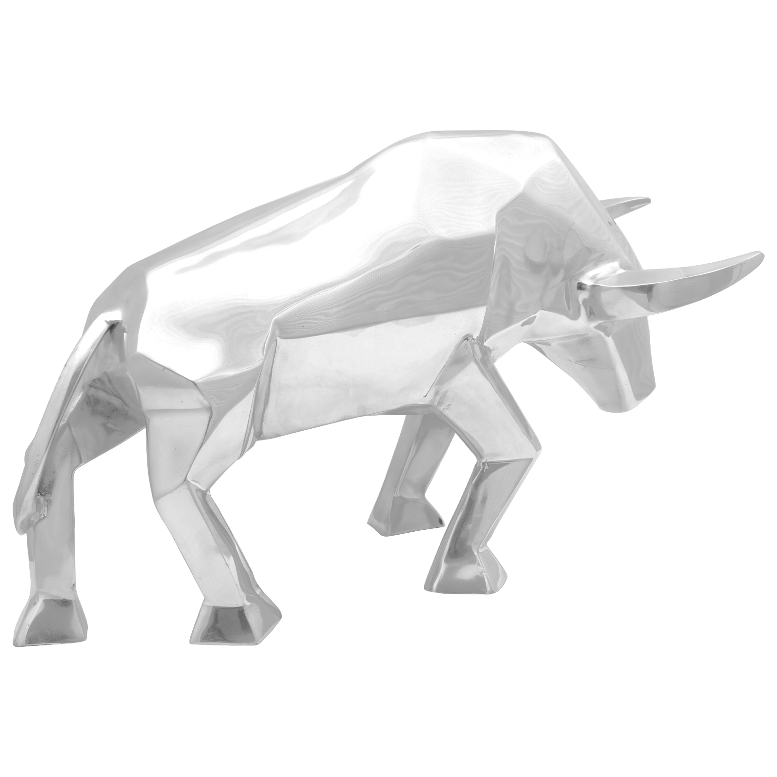 Bull Sculpture Silver 74x23x39 cm Aluminium - Image 2