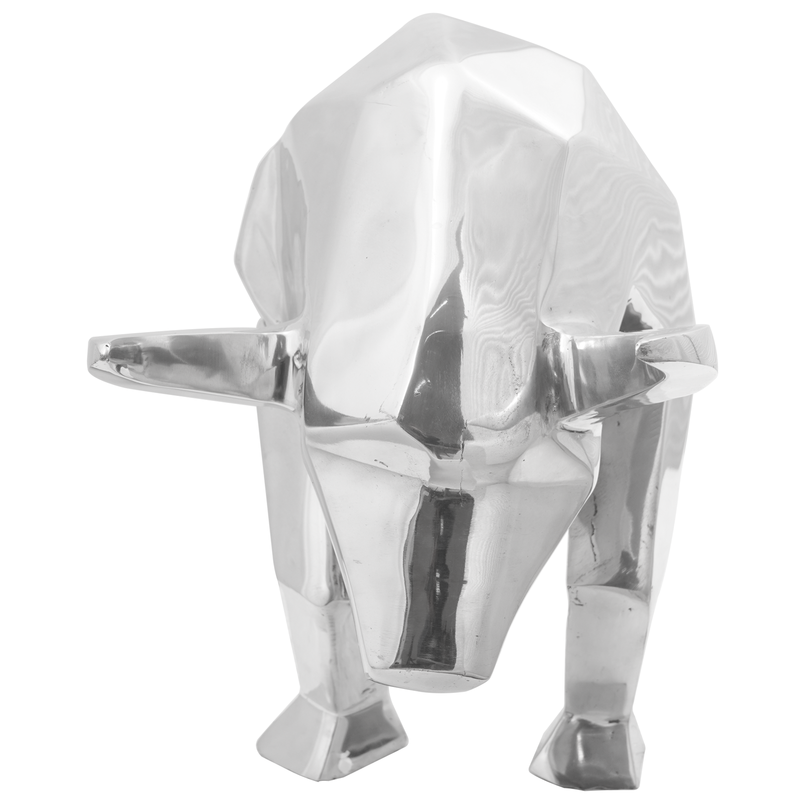 Bull Sculpture Silver 74x23x39 cm Aluminium - Image 3
