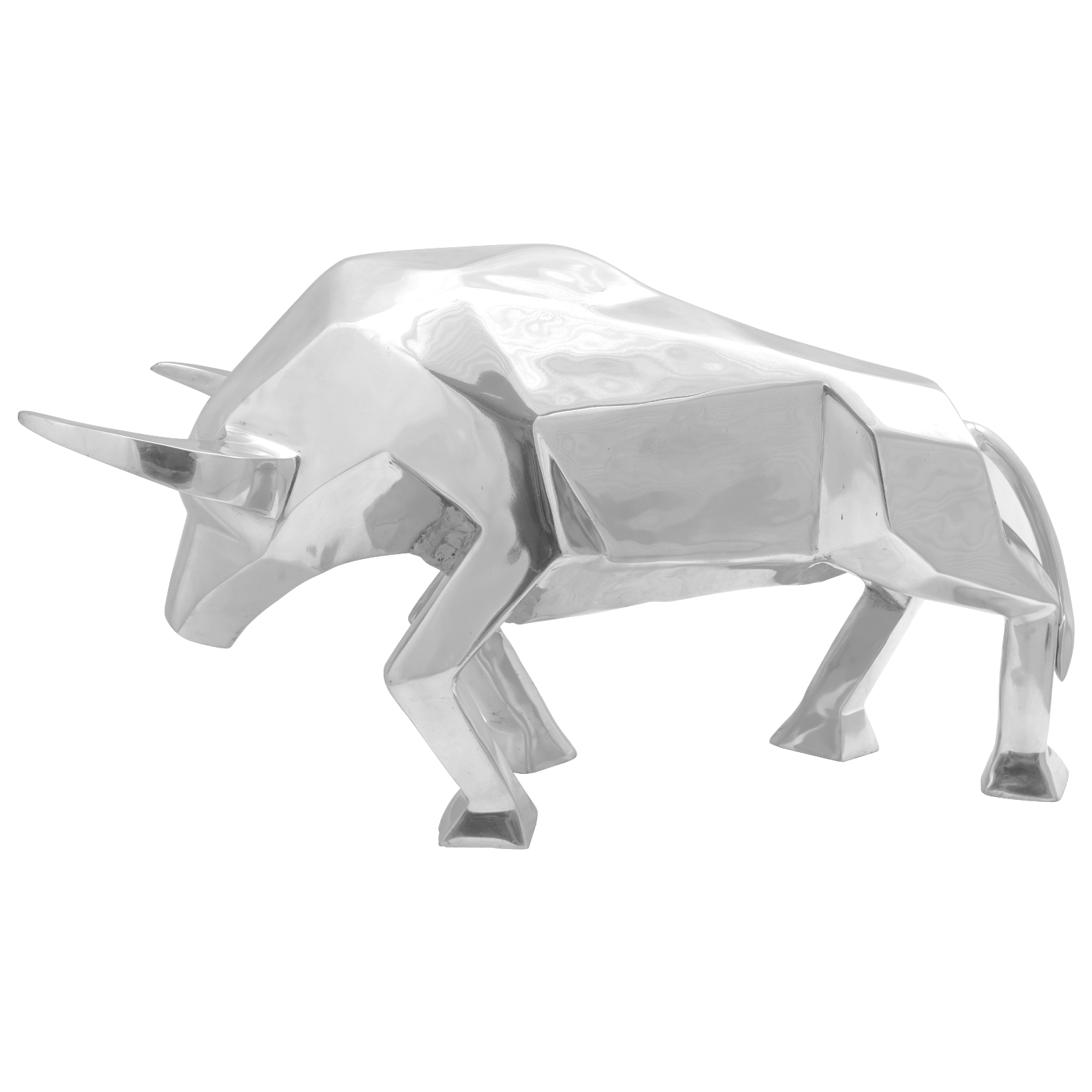 Bull Sculpture Silver 74x23x39 cm Aluminium - Image 4