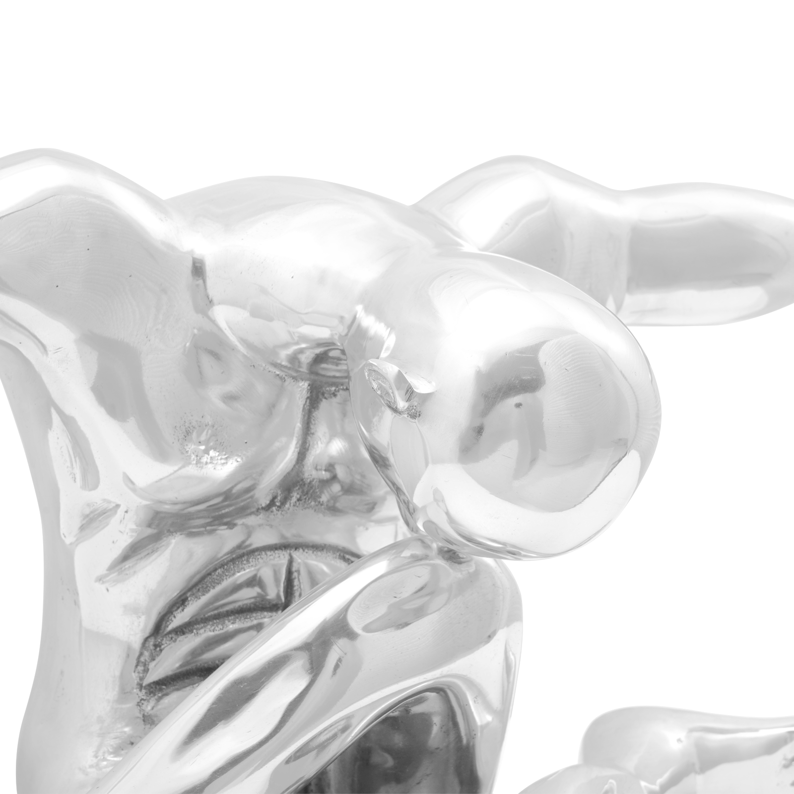 Sculpture Silver 63x20x22 cm Aluminium Thinking Man - Image 4