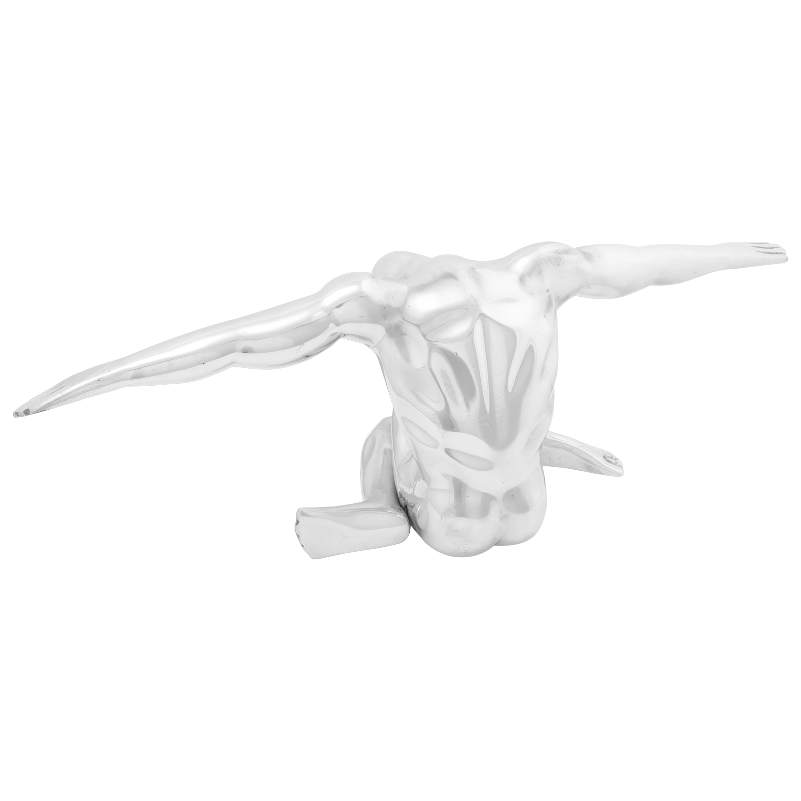 Sculpture Silver 63x20x22 cm Aluminium Thinking Man - Image 2