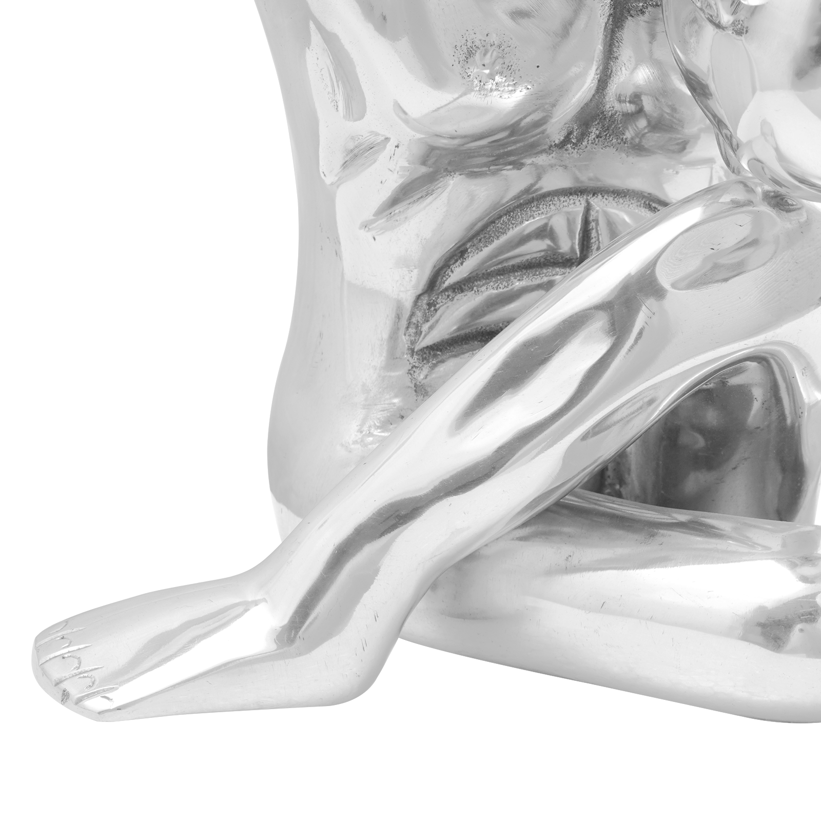 Skulptur Silbern 91,5x32x33 cm Aluminium Dankender Mann - deko-licht-gartendeko - Your Garden Eden