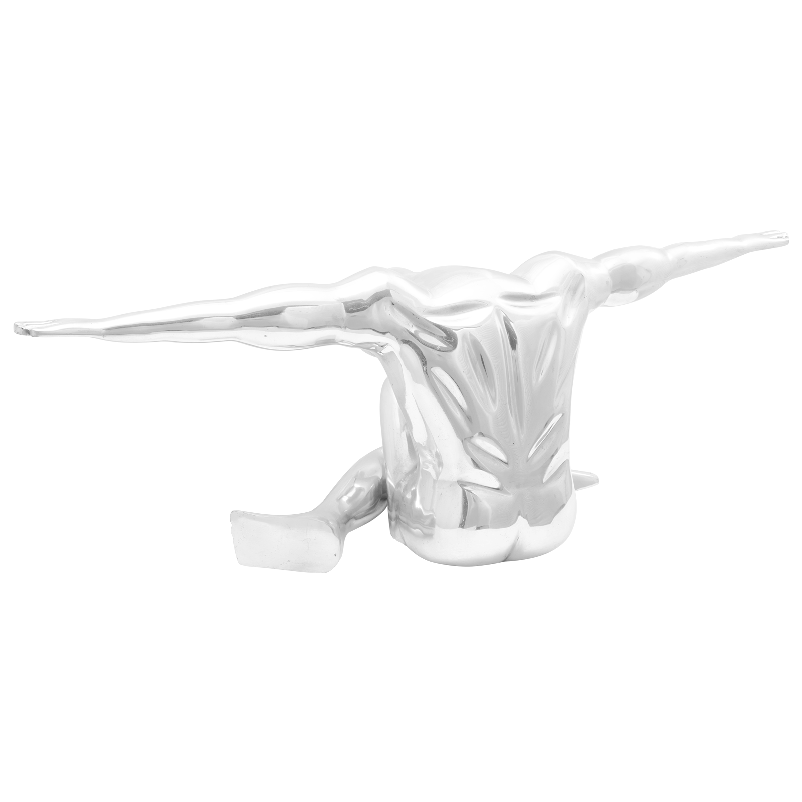 Thumbnail - vidaXL Skulptur Silbern 91,5x32x33 cm Aluminium Dankender Mann