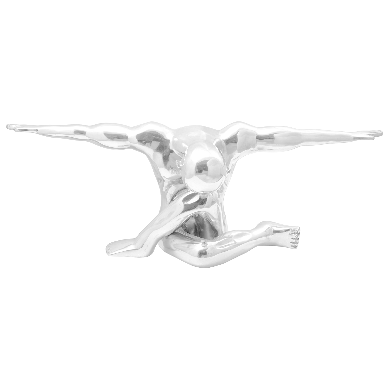 Thumbnail - vidaXL Skulptur Silbern 91,5x32x33 cm Aluminium Dankender Mann