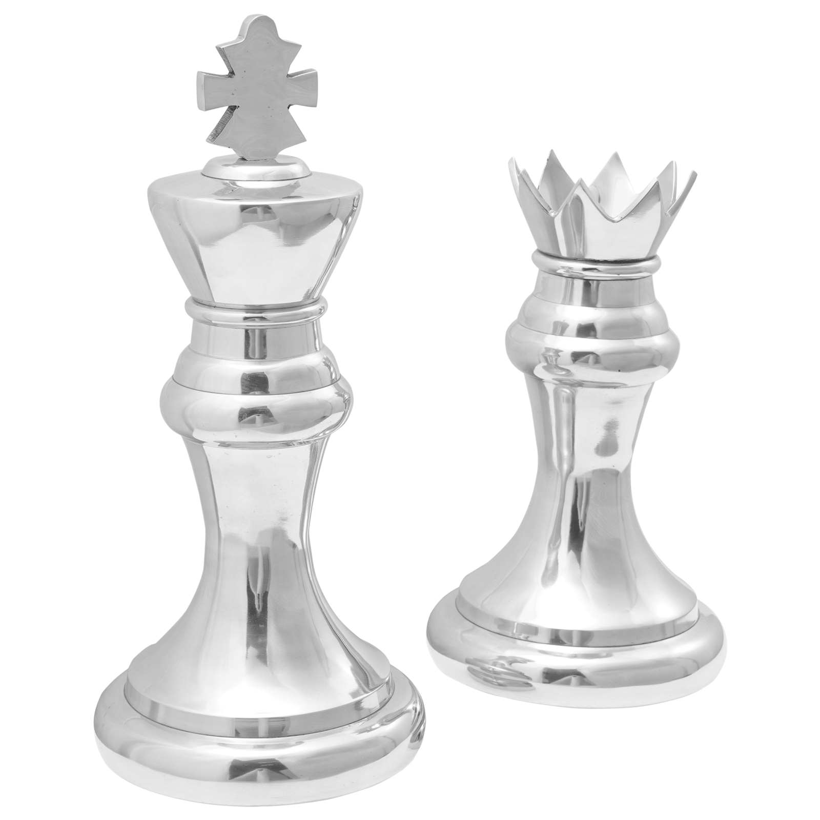 Chess Sculptures 2 pcs Silver Aluminium - Image 3