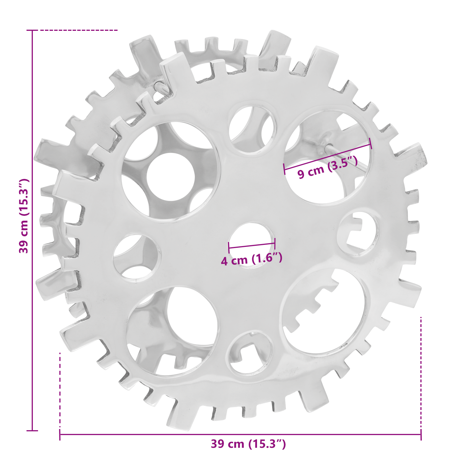 Wine Rack Silver 15.4x5.5x15.4 inches Aluminium - Image 6