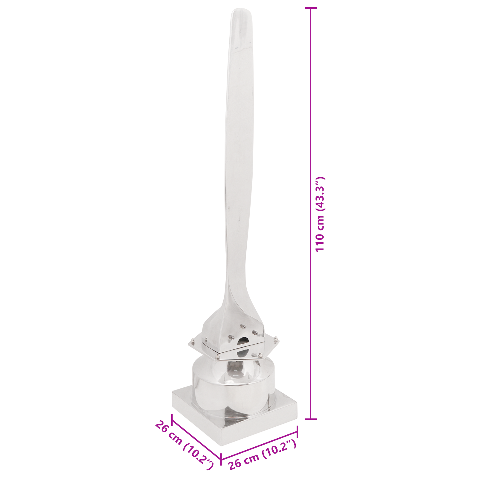 Sculpture Silver 26x26x110 cm Aluminium Half Propeller - Image 7