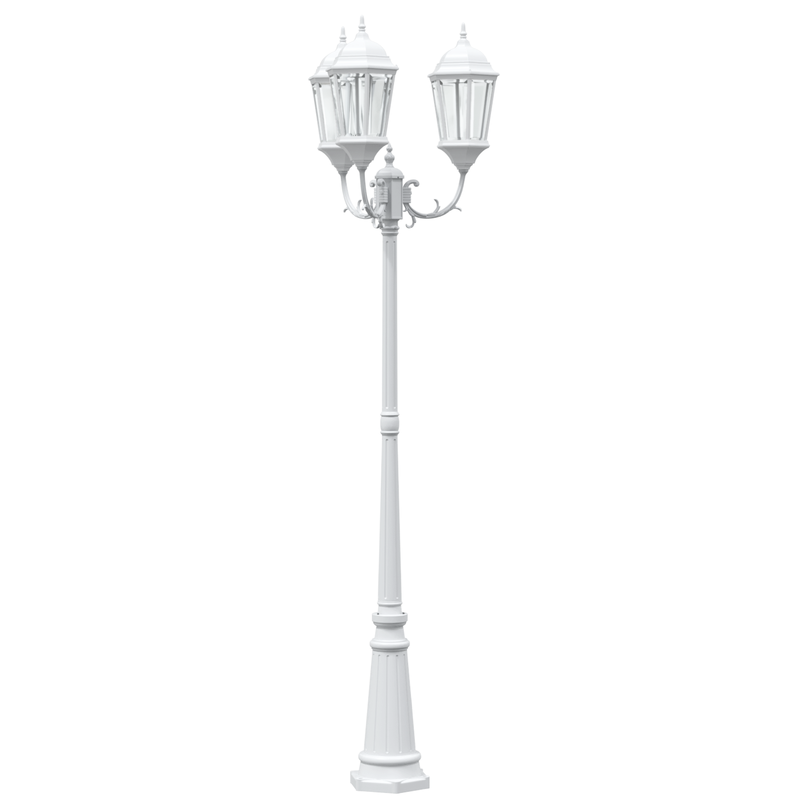 Gartenlaterne mit 3 Lampen E27 Weiß 235 cm Aluminium - deko-licht-gartenbeleuchtung - Your Garden Eden