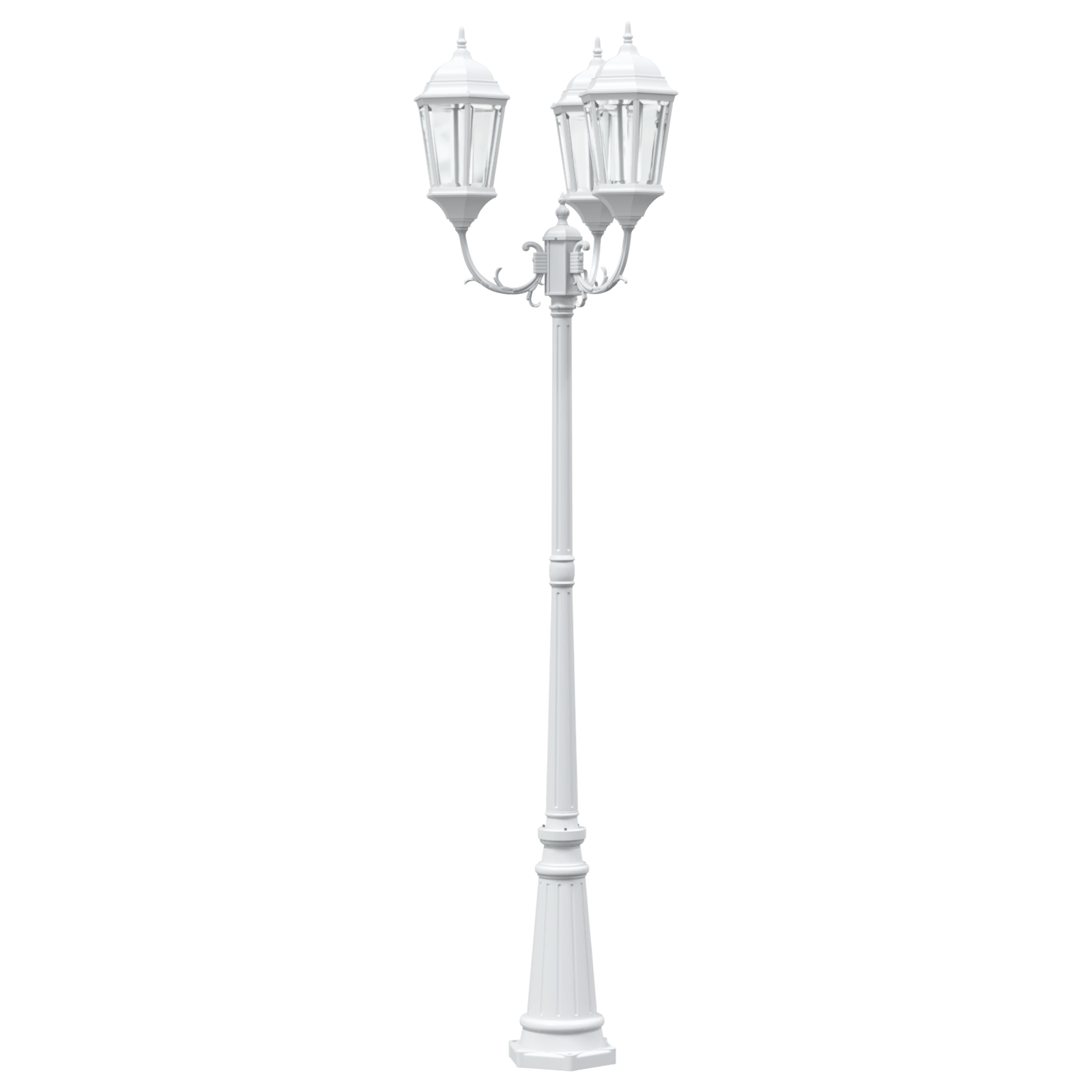 Gartenlaterne mit 3 Lampen E27 Weiß 235 cm Aluminium - deko-licht-gartenbeleuchtung - Your Garden Eden