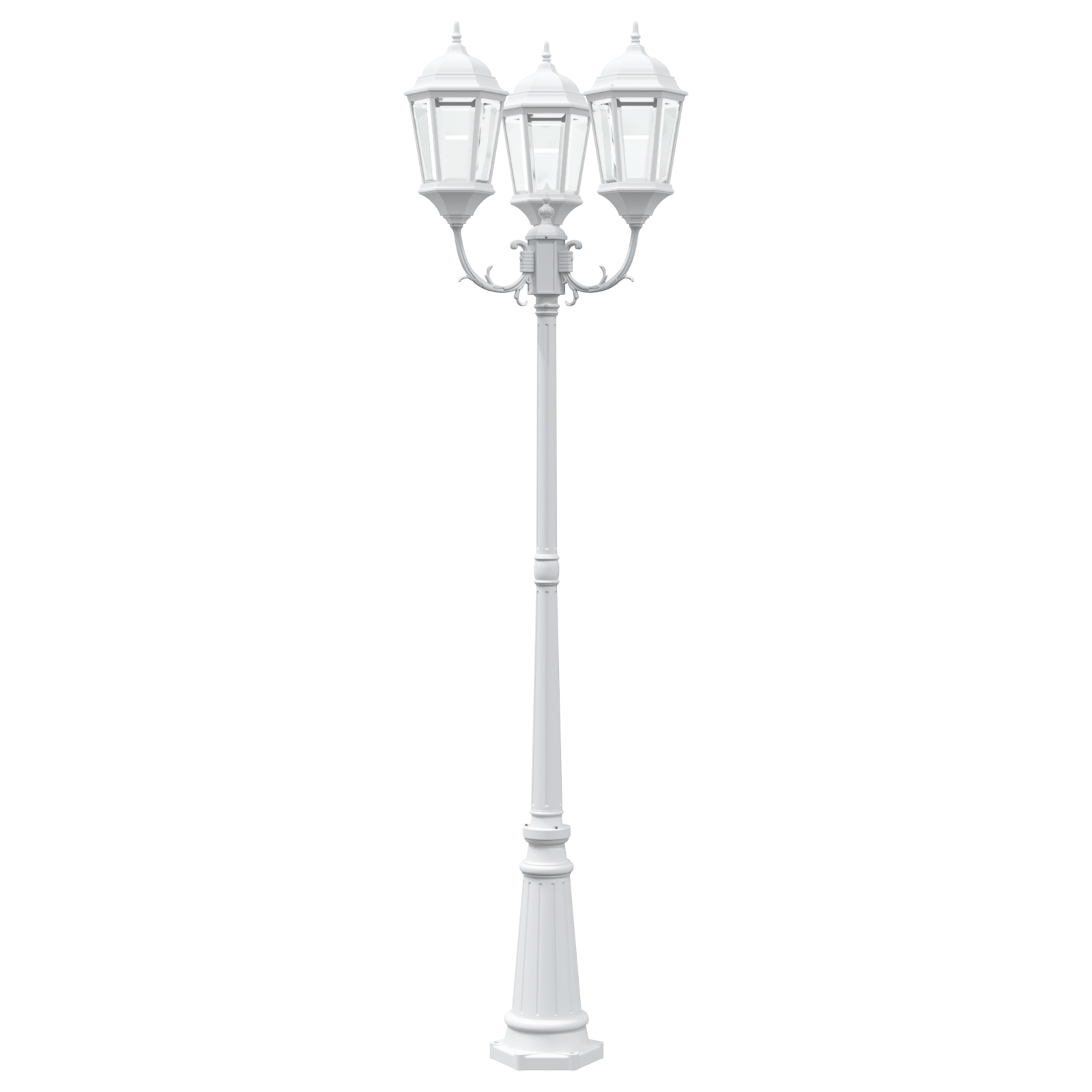 Gartenlaterne mit 3 Lampen E27 Weiß 235 cm Aluminium - deko-licht-gartenbeleuchtung - Your Garden Eden