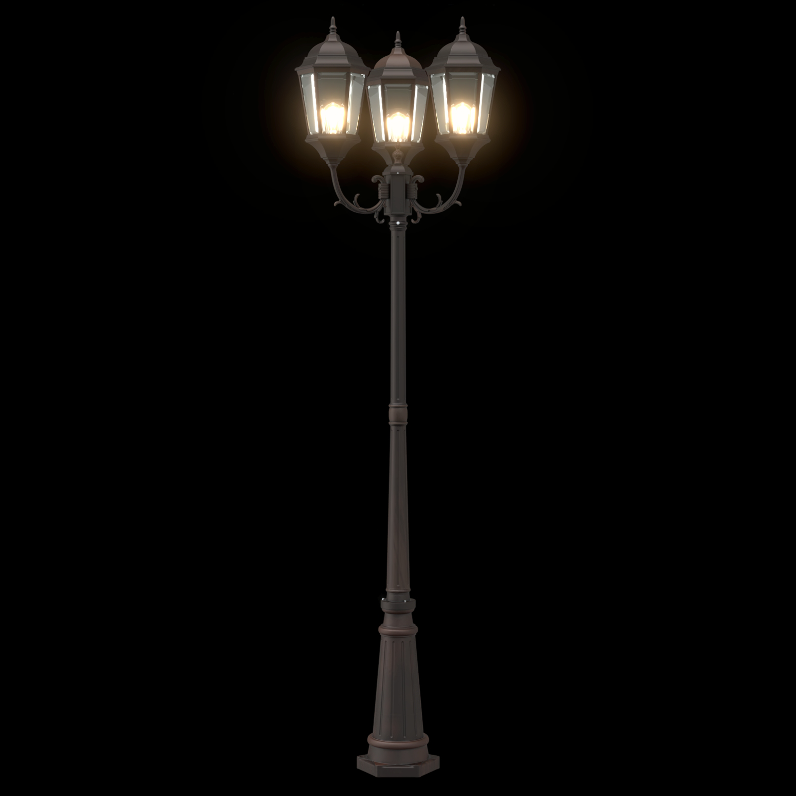Gartenlampenpfosten 3-Lampe E27 Bronze 235 cm Aluminium - deko-licht-gartenbeleuchtung - Your Garden Eden