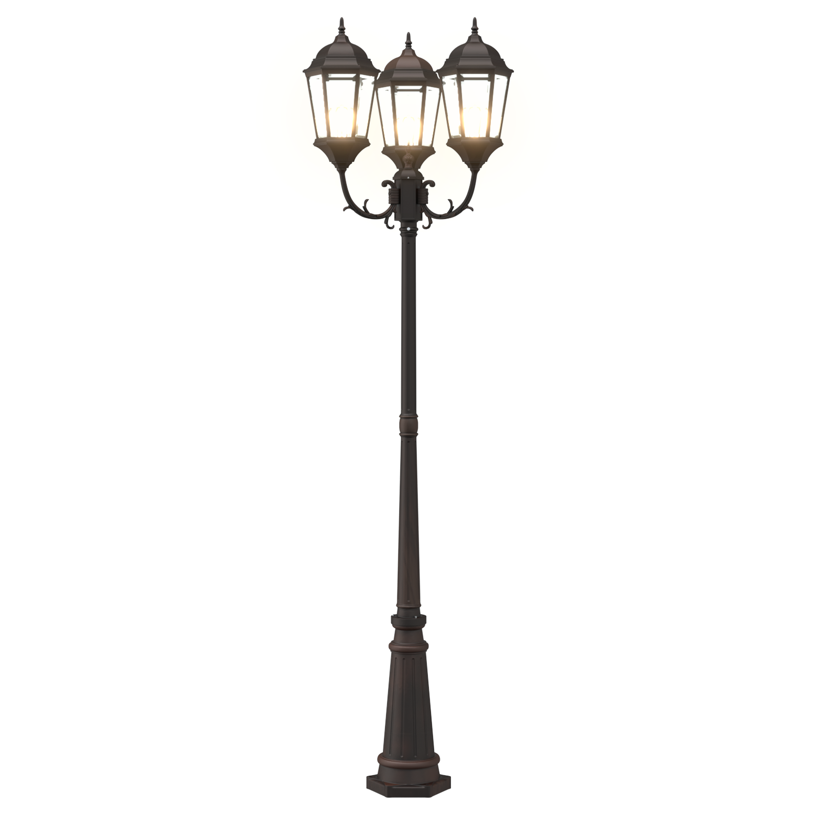 Gartenlampenpfosten 3-Lampe E27 Bronze 235 cm Aluminium - deko-licht-gartenbeleuchtung - Your Garden Eden