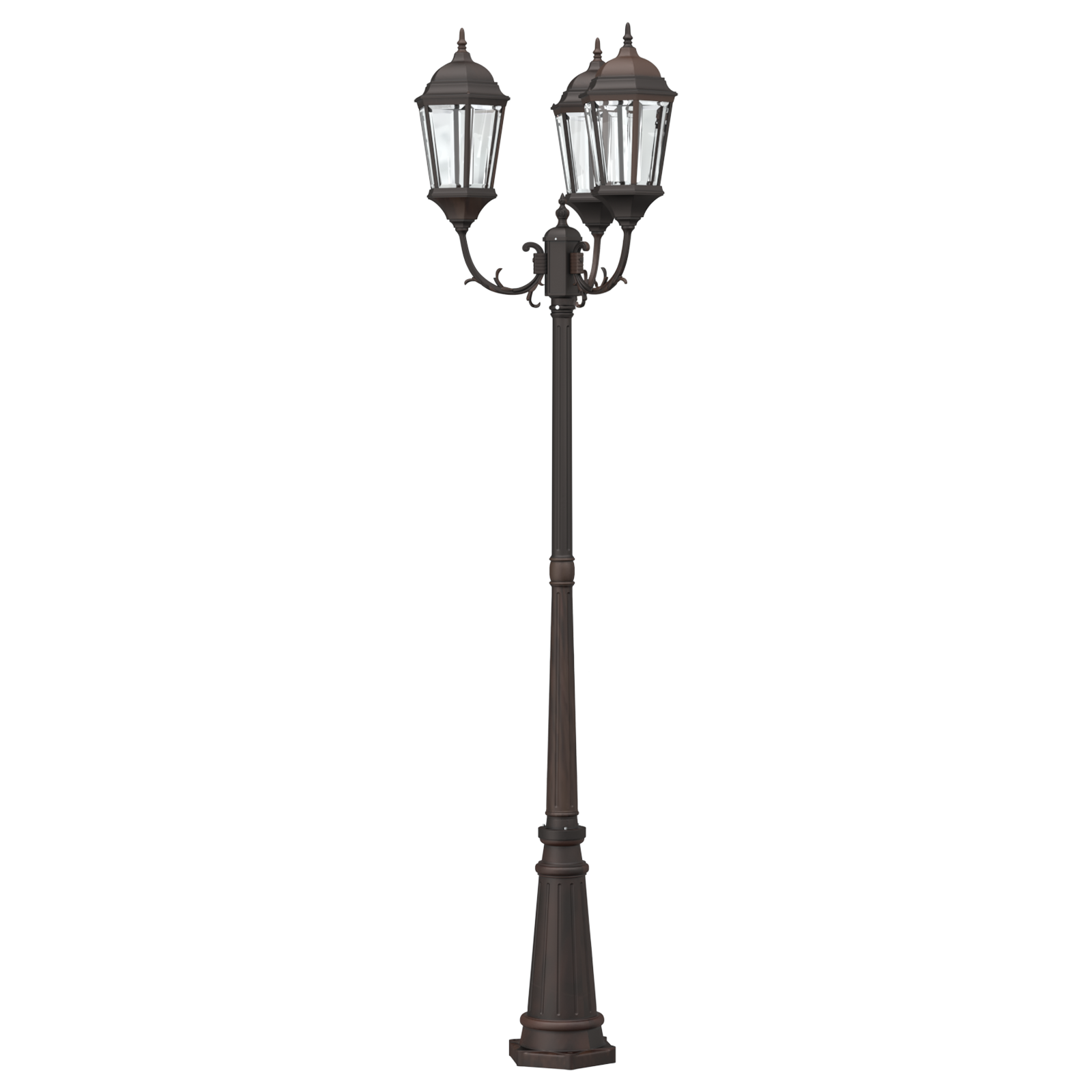 Gartenlampenpfosten 3-Lampe E27 Bronze 235 cm Aluminium - deko-licht-gartenbeleuchtung - Your Garden Eden
