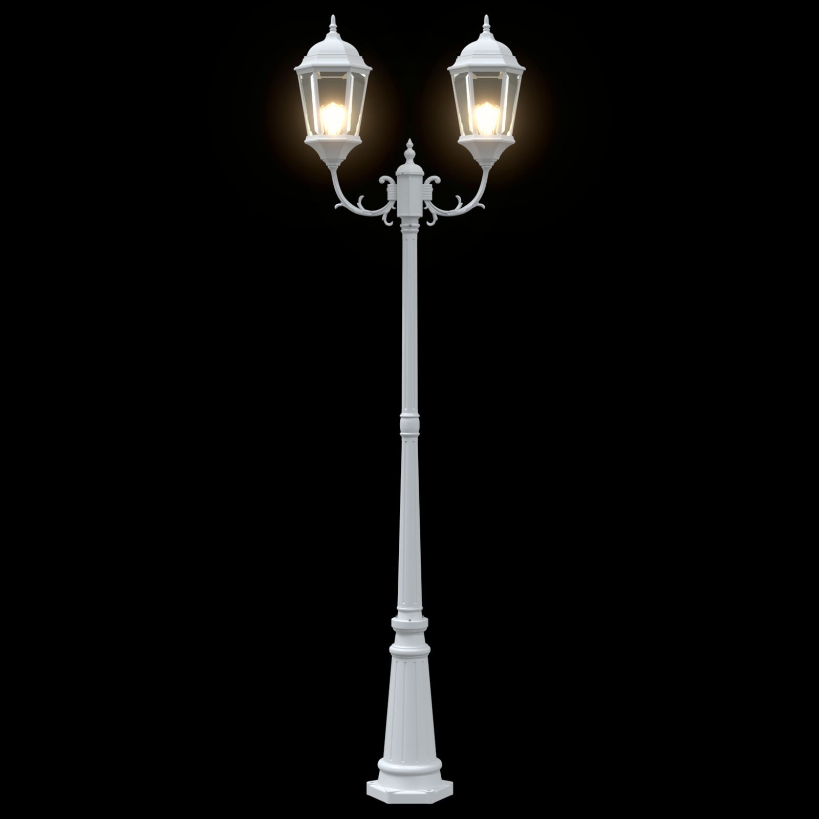 Garden Light Post 2-Lamp E27 White 235 cm Aluminium - Image 6