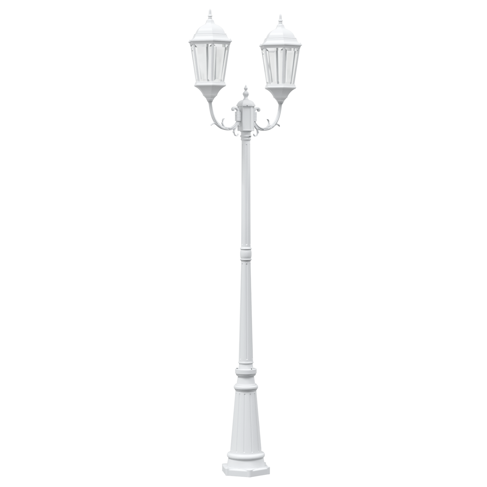 Garden Light Post 2-Lamp E27 White 235 cm Aluminium - Image 2