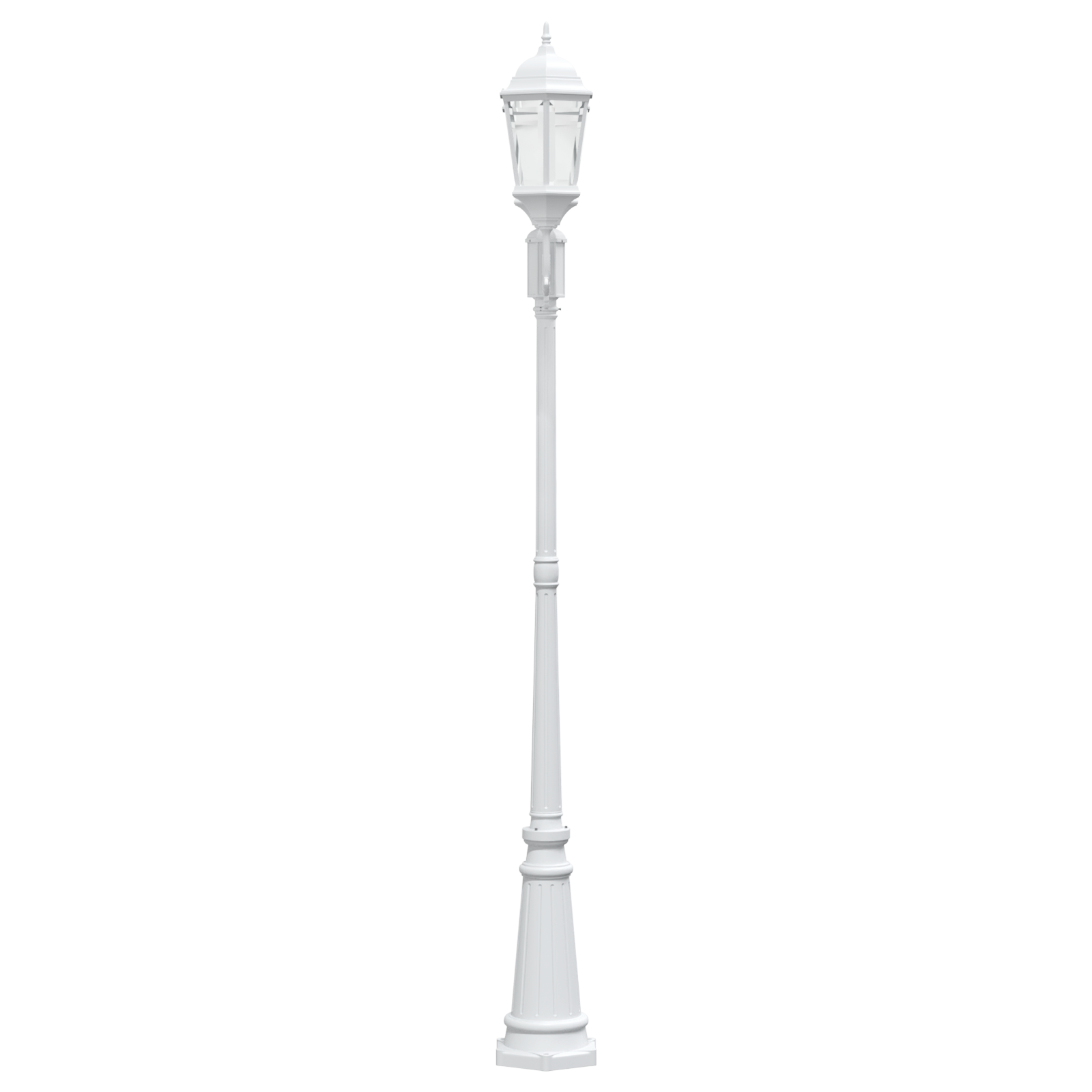 Garden Light Post 2-Lamp E27 White 235 cm Aluminium - Image 4