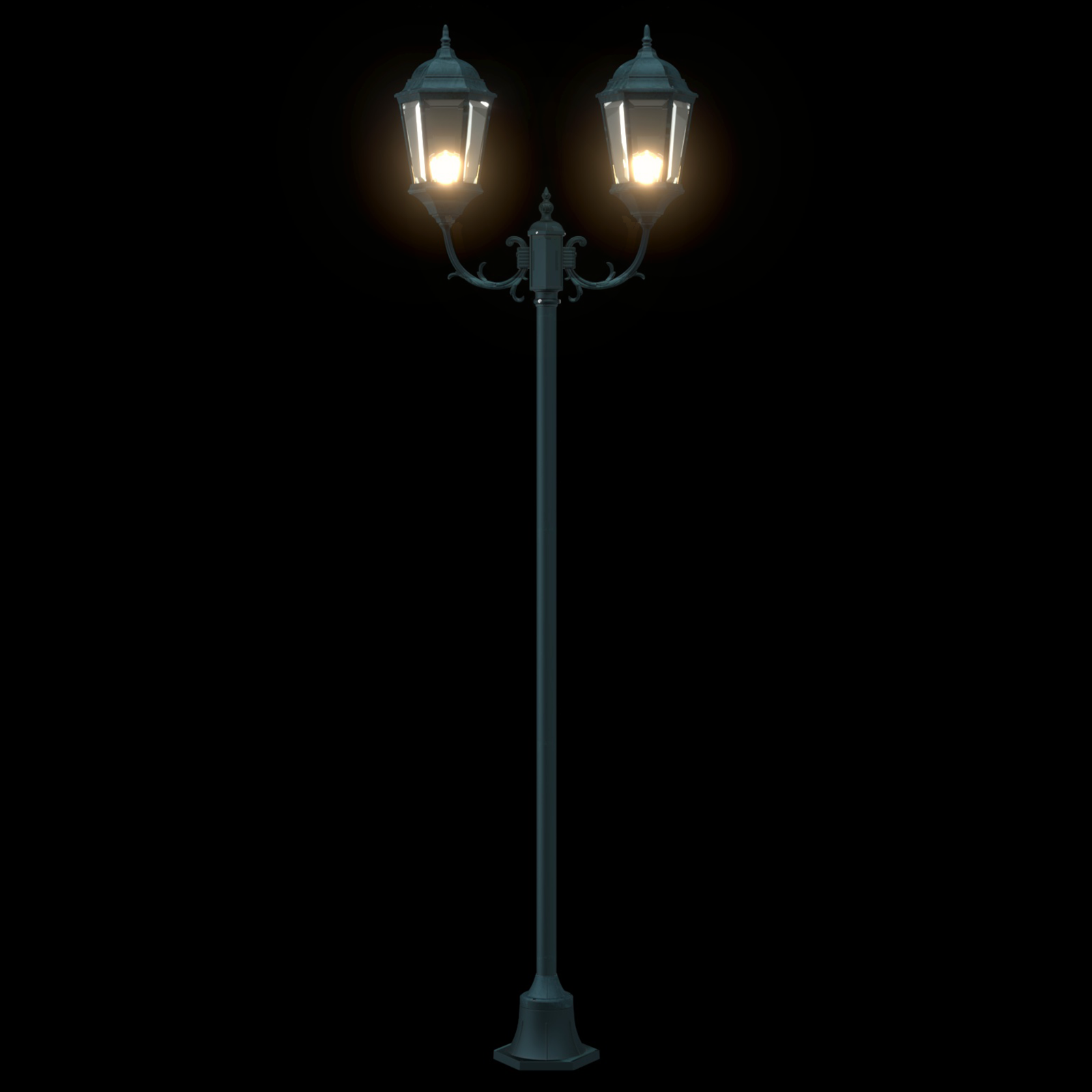 Garden Light Post 2-Lamp E27 Green 220 cm Aluminium - Image 6