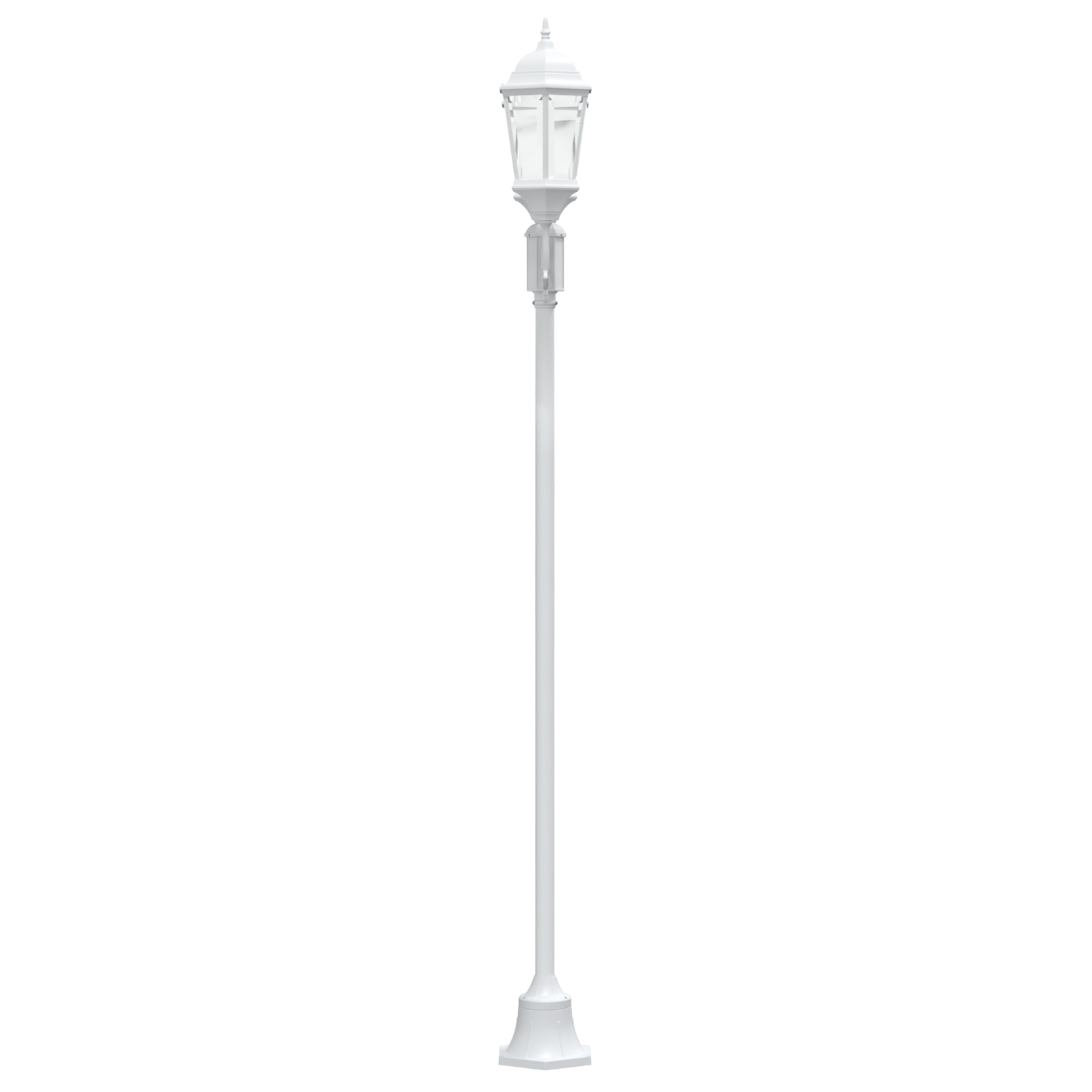 Garden Light Post 2-Lamp E27 White 220 cm Aluminium - Image 4