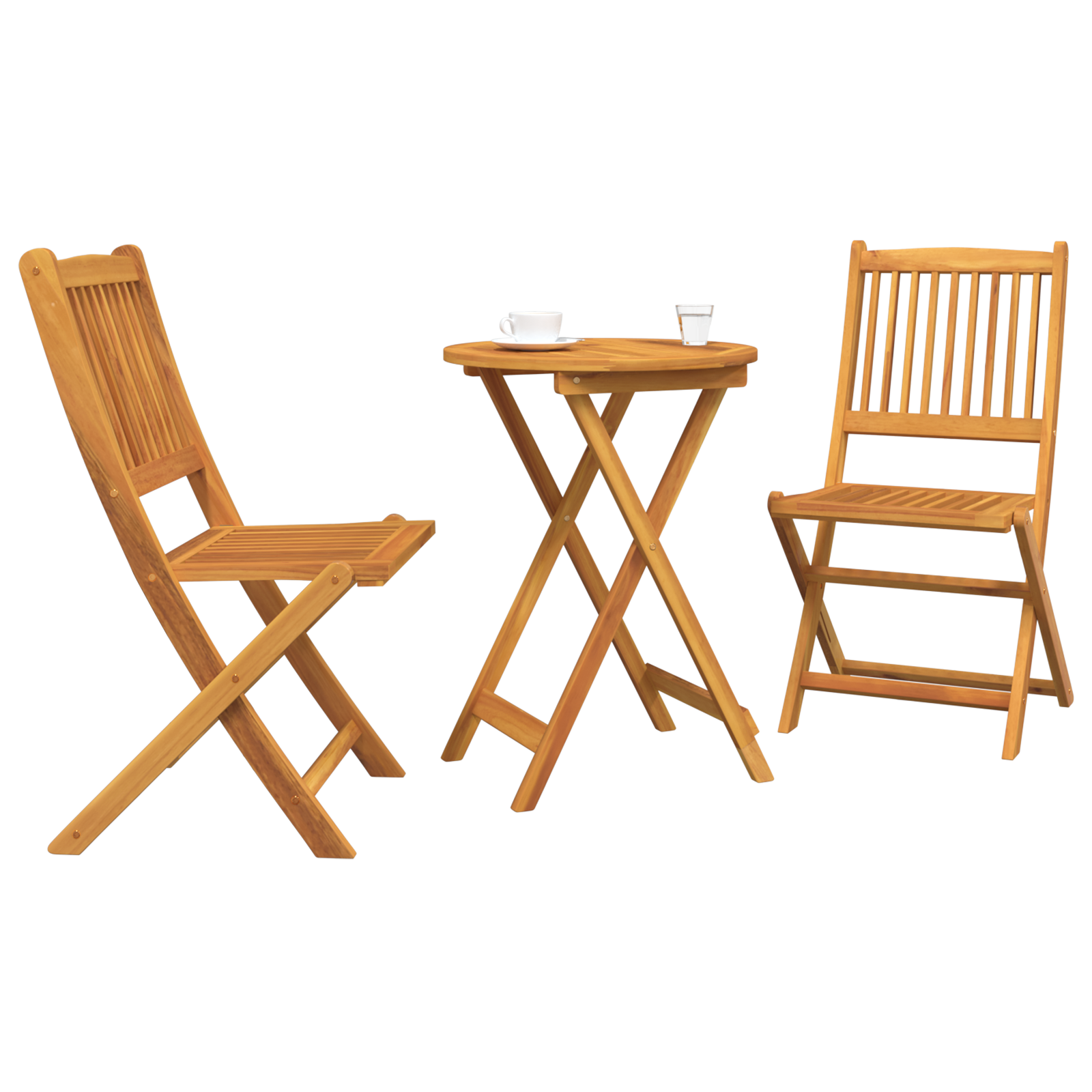 3-Piece Garden Bistro Set in Solid Acacia Wood - Image 3