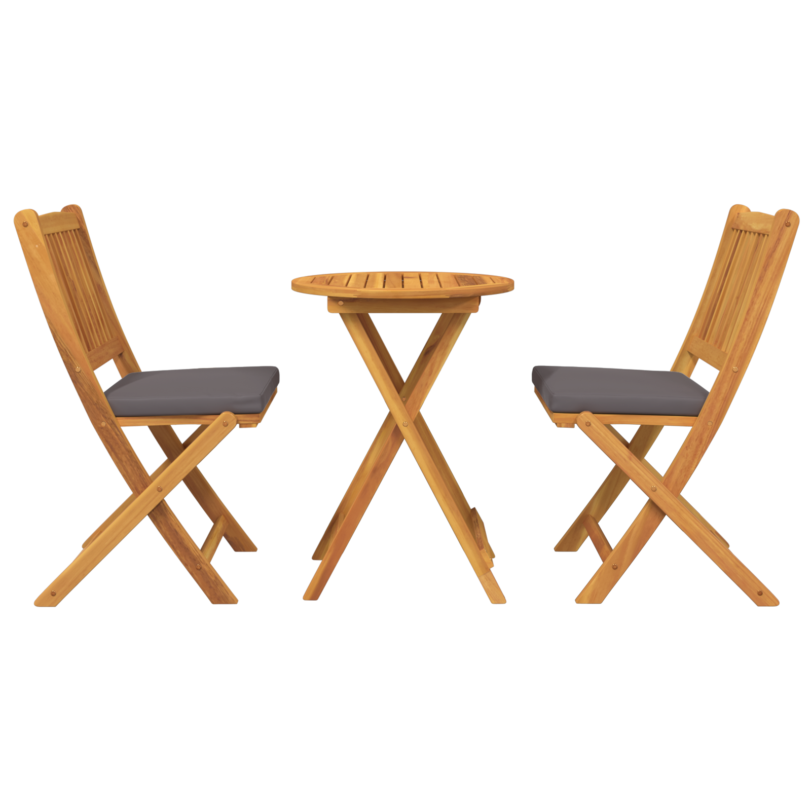 3 Piece Garden Bistro Set - Solid Acacia Wood - Image 7