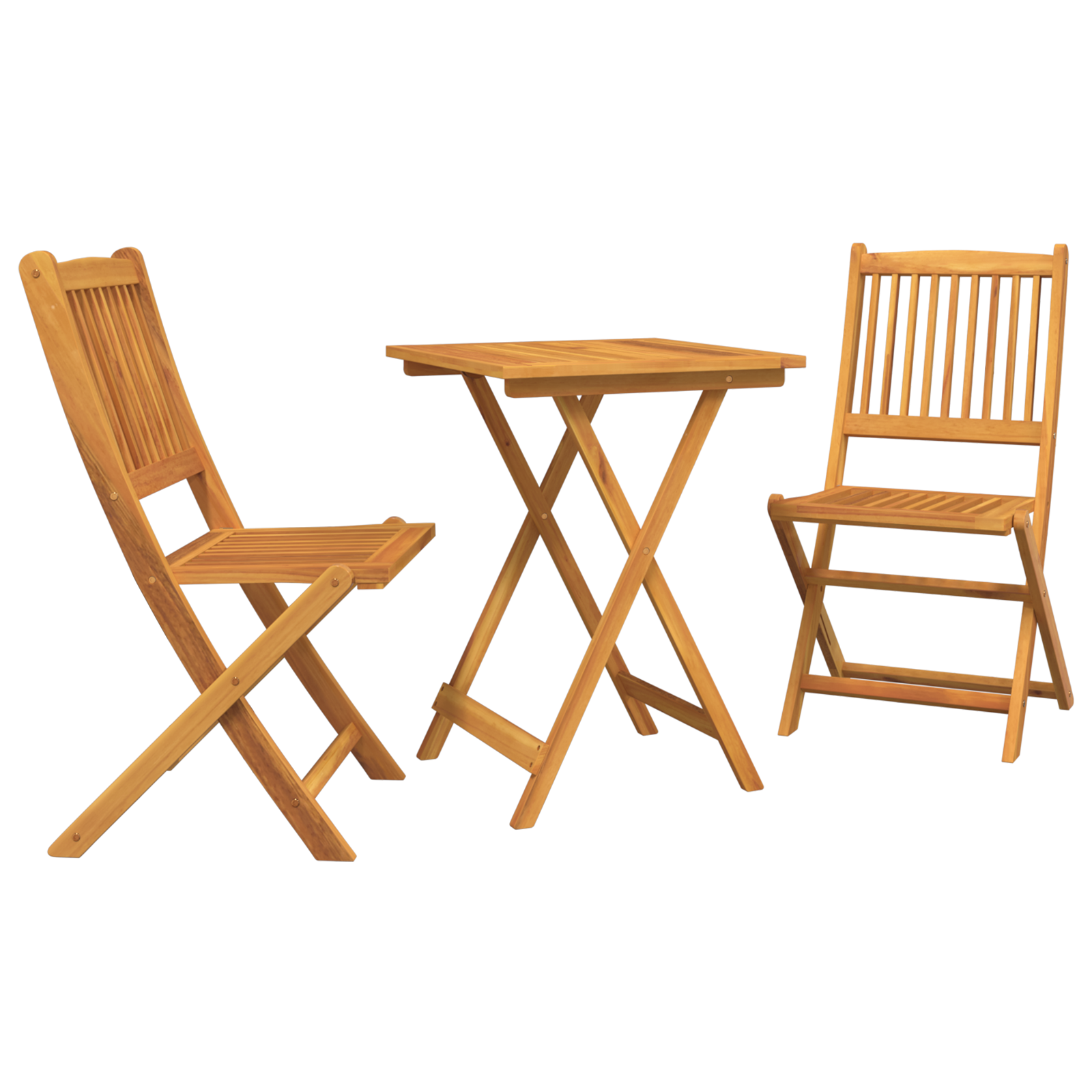 3-Piece Garden Bistro Set - Solid Acacia Wood - Image 2