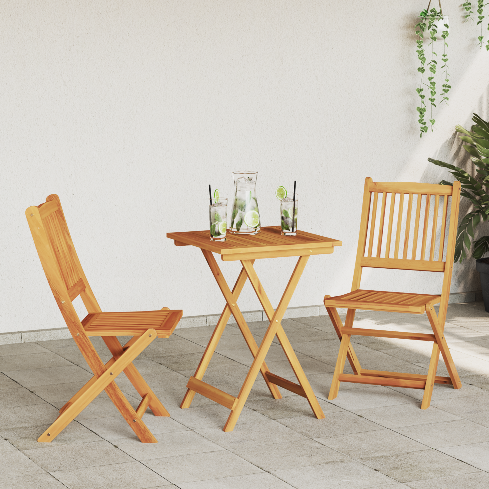 3-Piece Garden Bistro Set - Solid Acacia Wood - Image 4