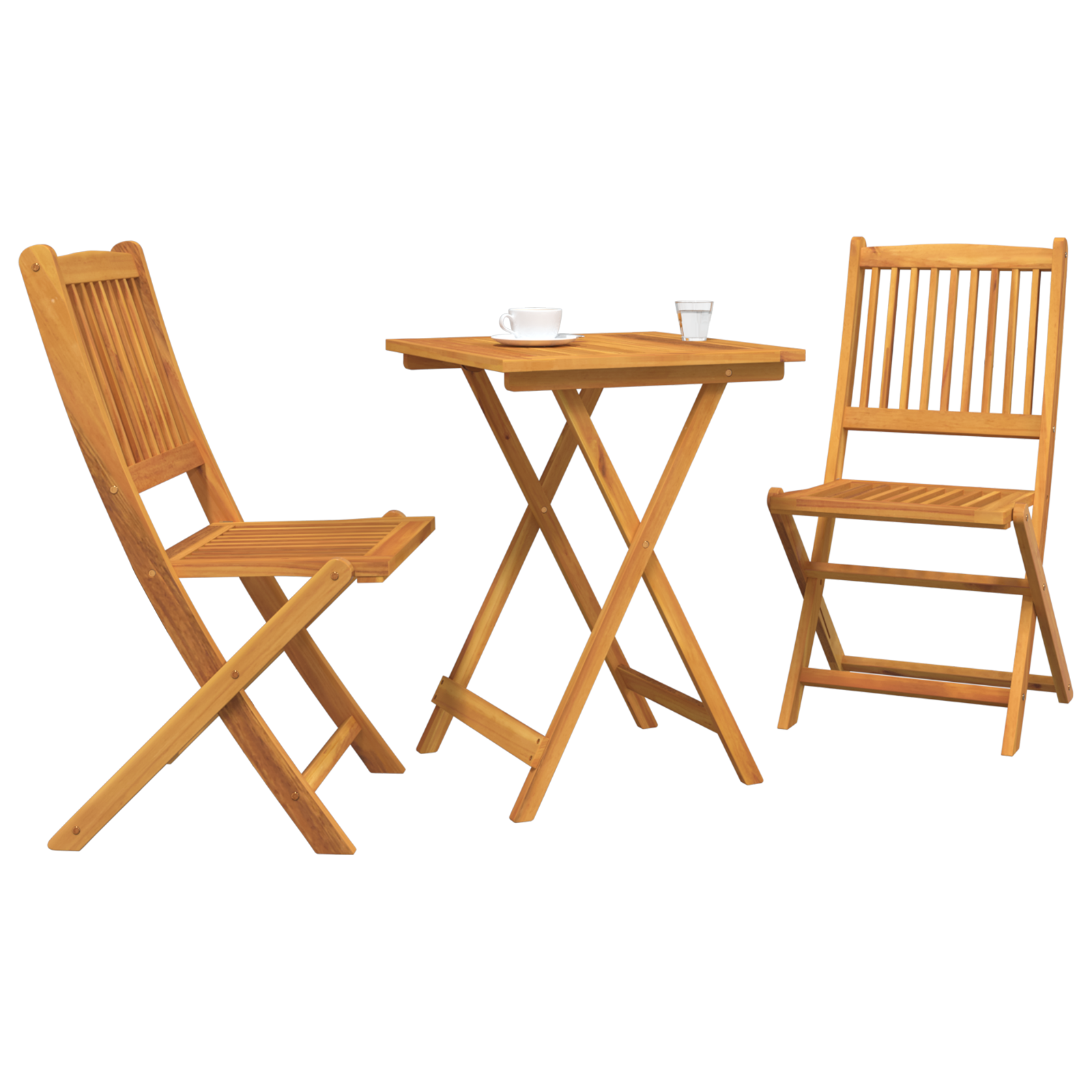 3-Piece Garden Bistro Set - Solid Acacia Wood - Image 3