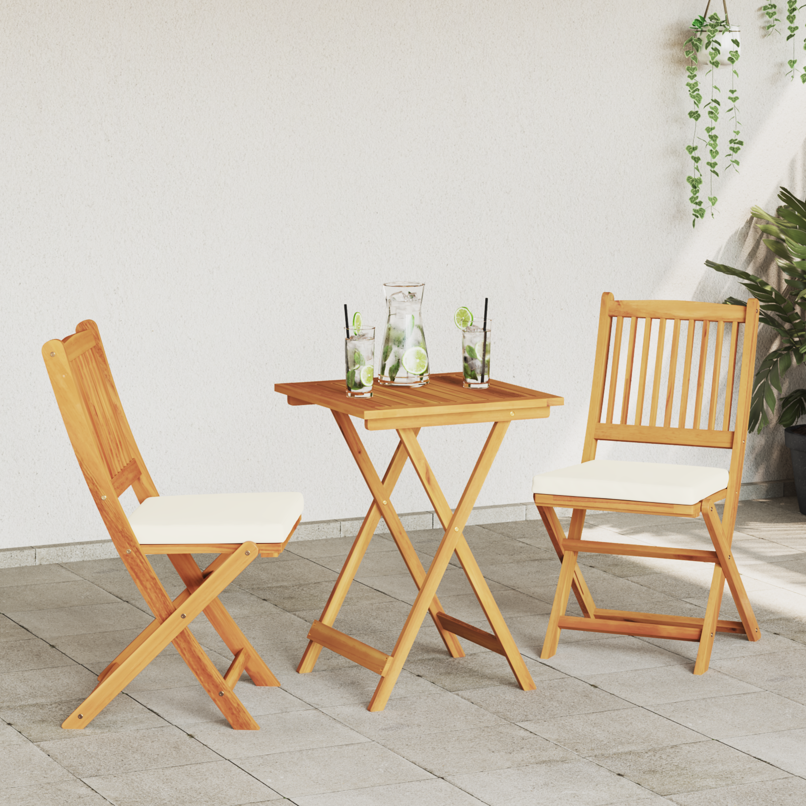 3-Piece Garden Bistro Set - Solid Acacia Wood - Image 4