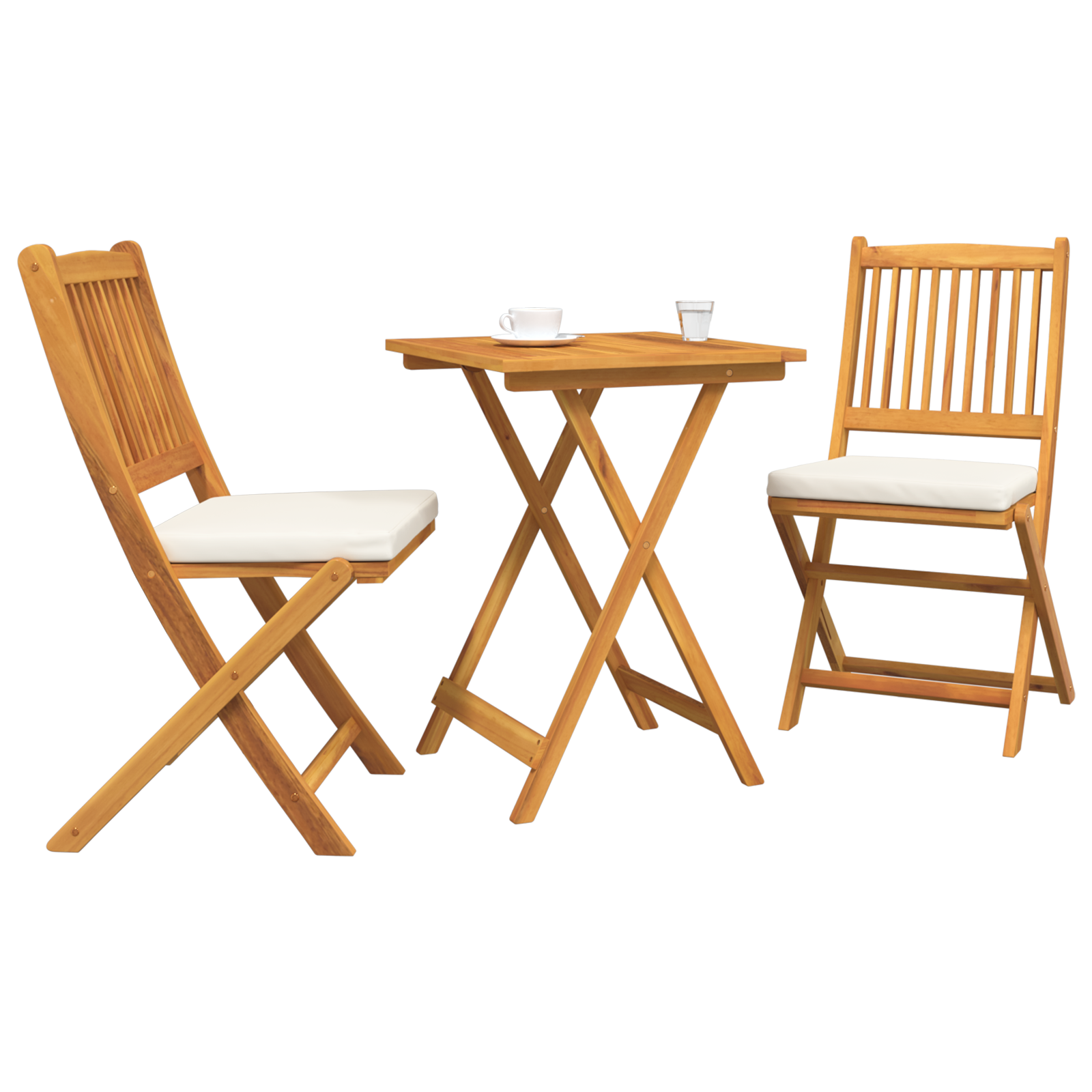 3-Piece Garden Bistro Set - Solid Acacia Wood - Image 3