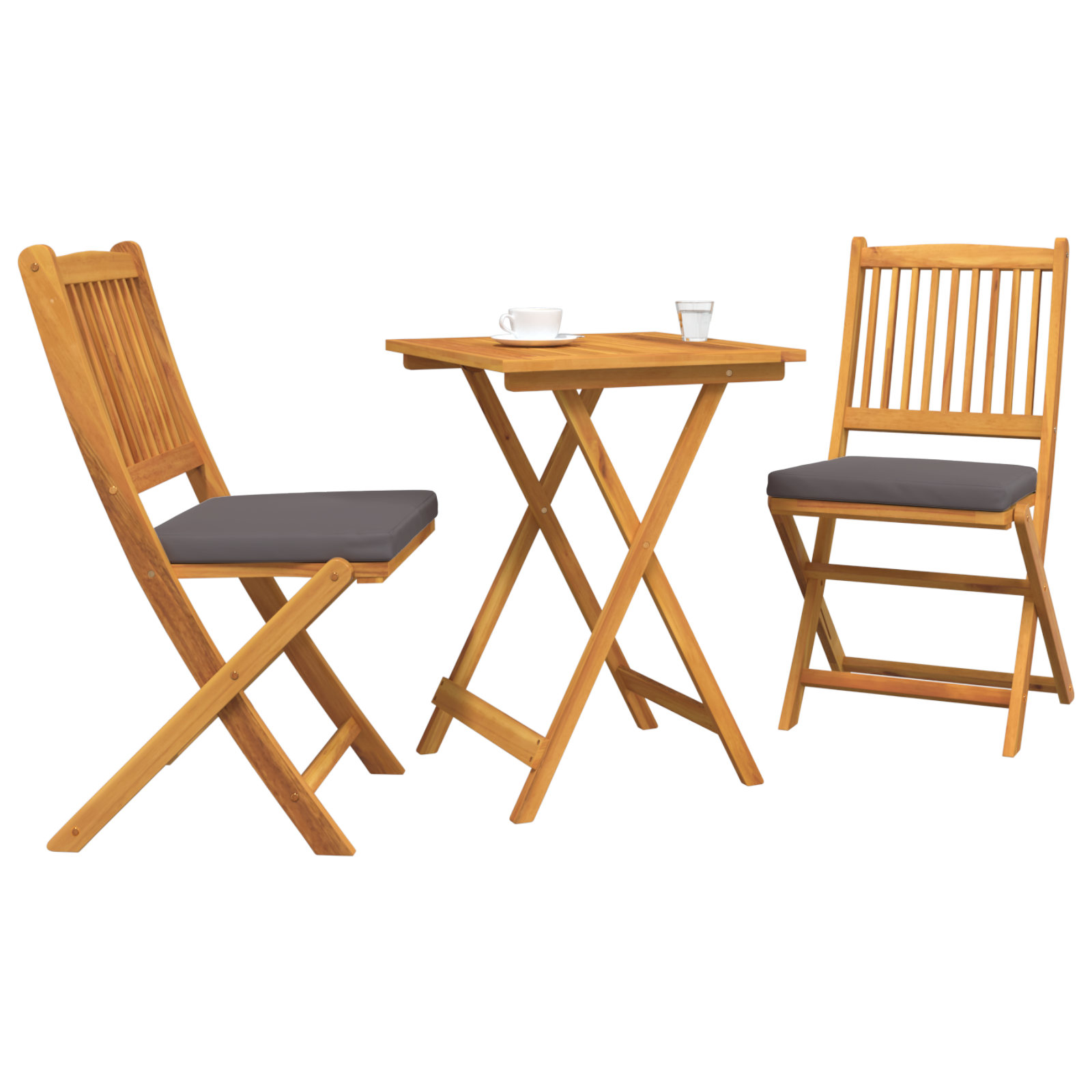 3 Piece Garden Bistro Set Solid Wood Acacia - Image 3