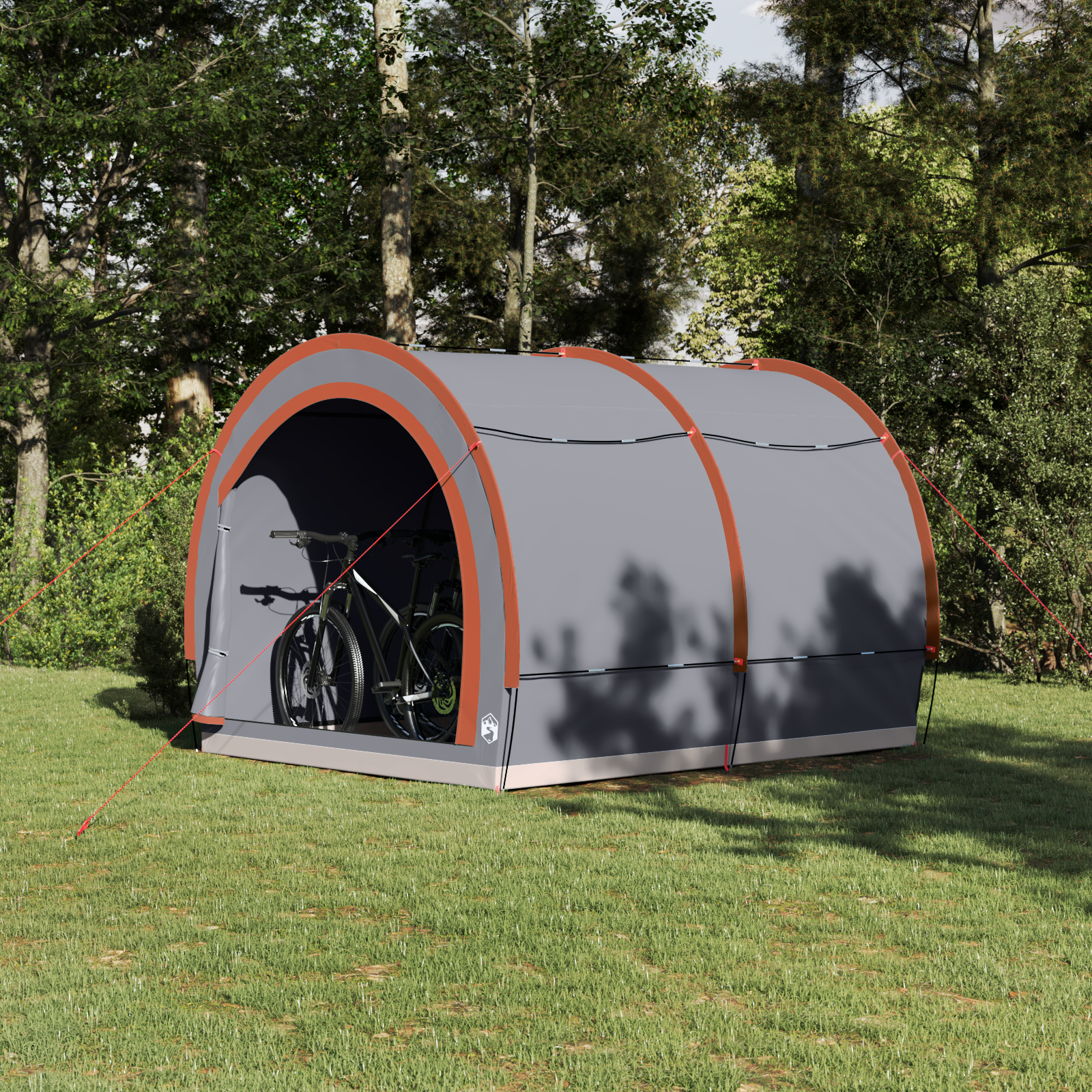 vidaXL Fahrradgarage mit Dach Grau und Orange 256 x 222 x 182 cm Taft – Bild 3