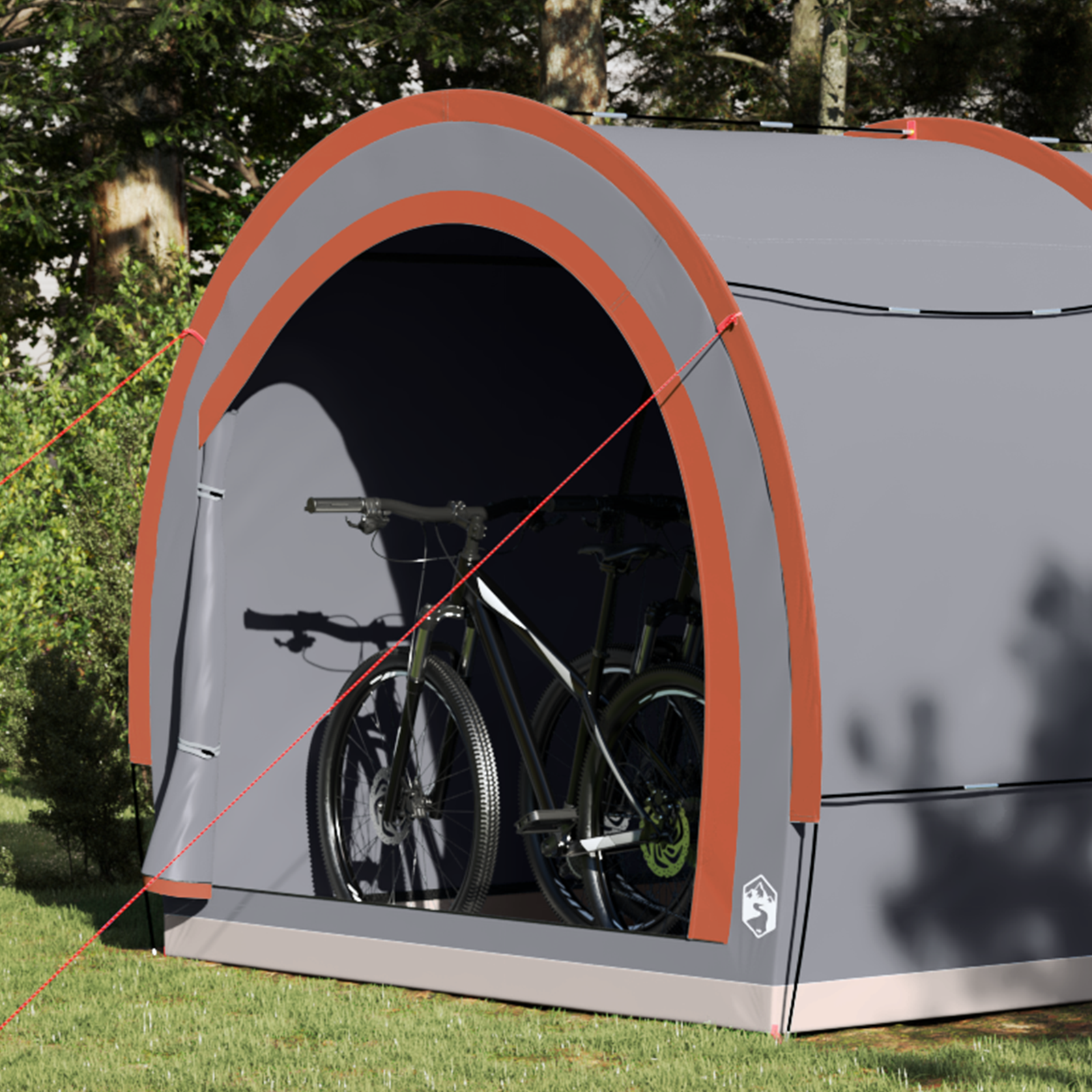 vidaXL Fahrradgarage mit Dach Grau und Orange 256 x 222 x 182 cm Taft – Bild 4