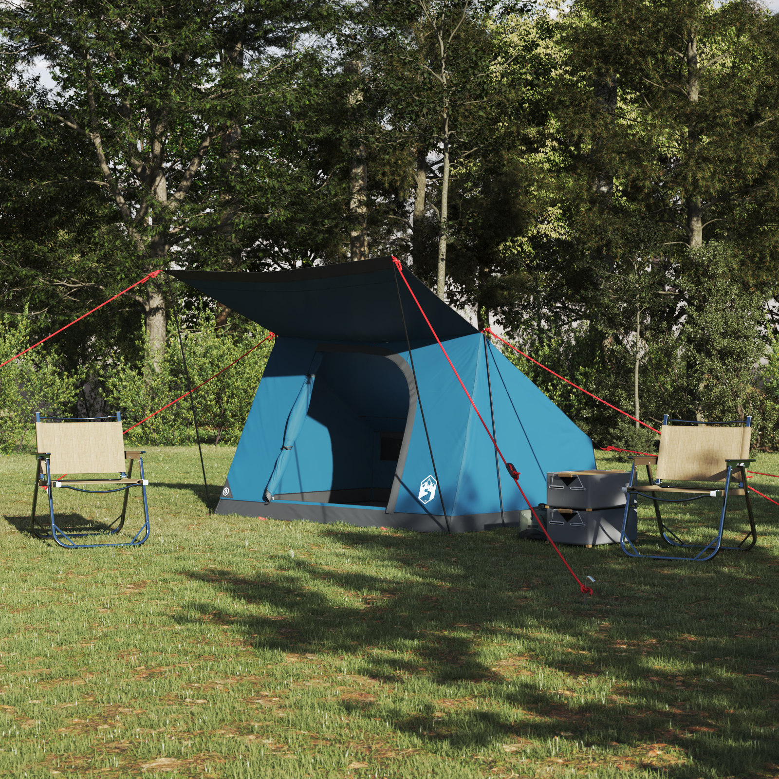 vidaXL Cort de Camping albastru 223 x 163 x 130 cm Poliester