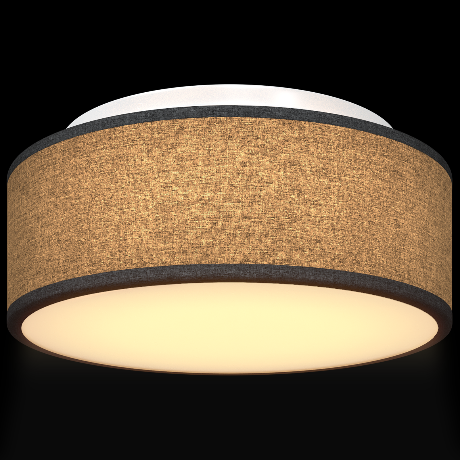 Ceiling Light - Black Fabric Flush Mount, 30 cm E27 - Image 9