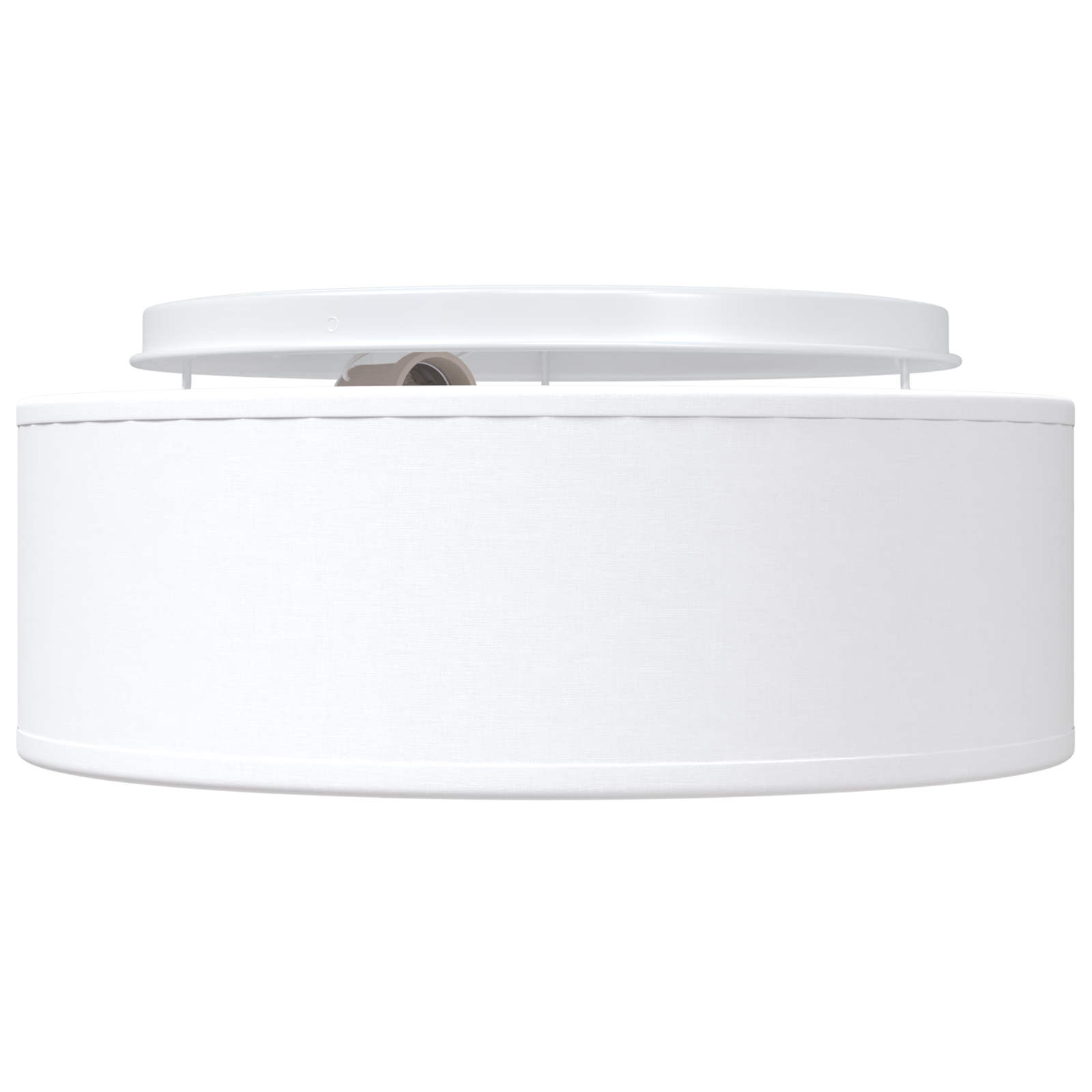 Ceiling Lights Flush Mount White Ø 30 cm Fabric E27 - Image 3