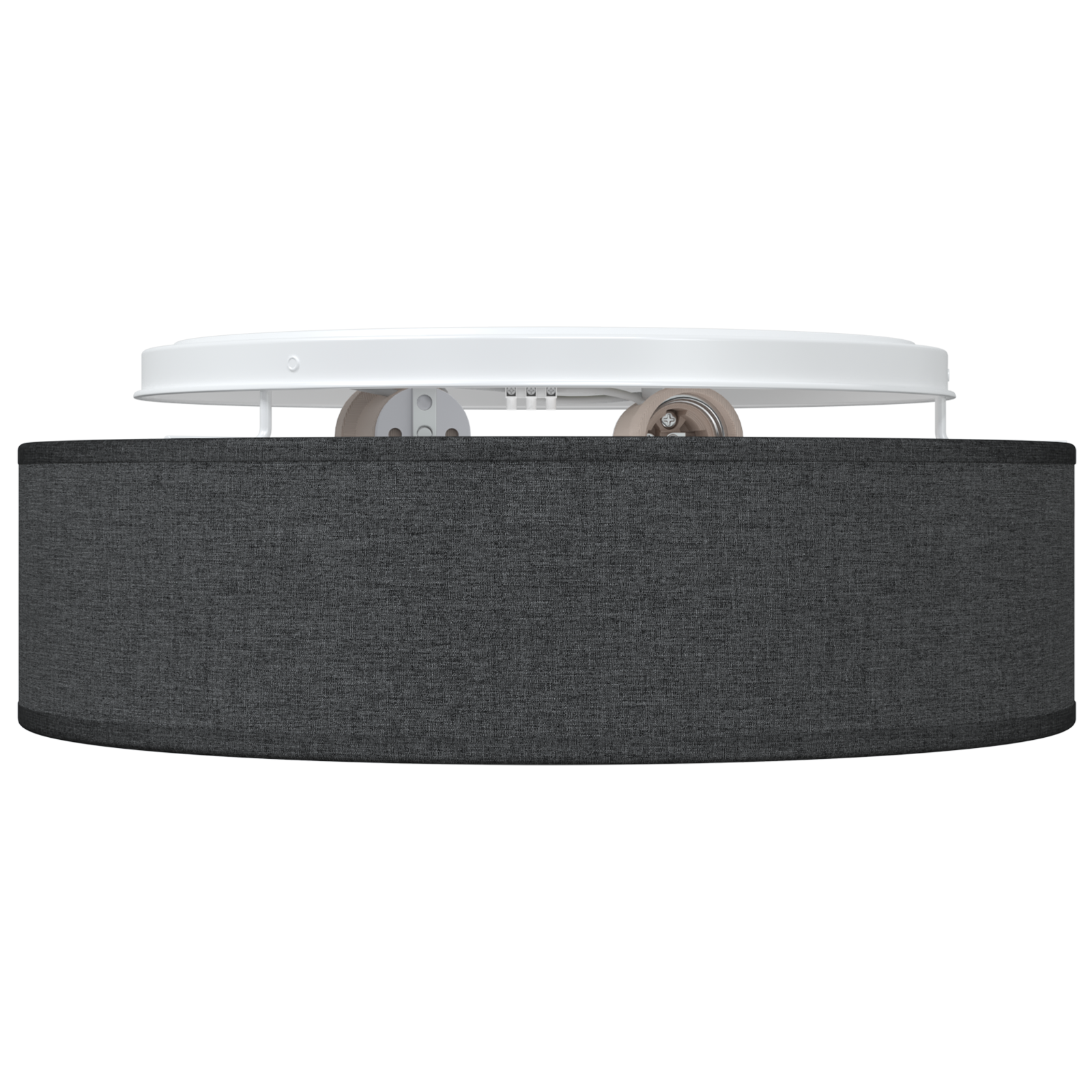 Ceiling Lights Flush Mount Black Ø 38 cm Fabric E27 - Image 3