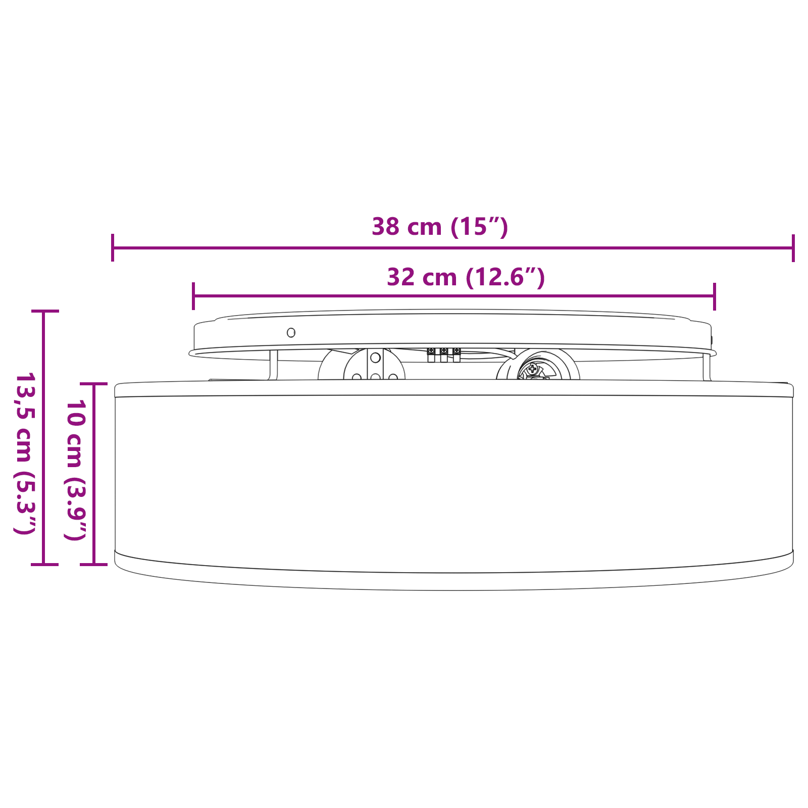 Ceiling Lights Flush Mount Black Ø 38 cm Fabric E27 - Image 10