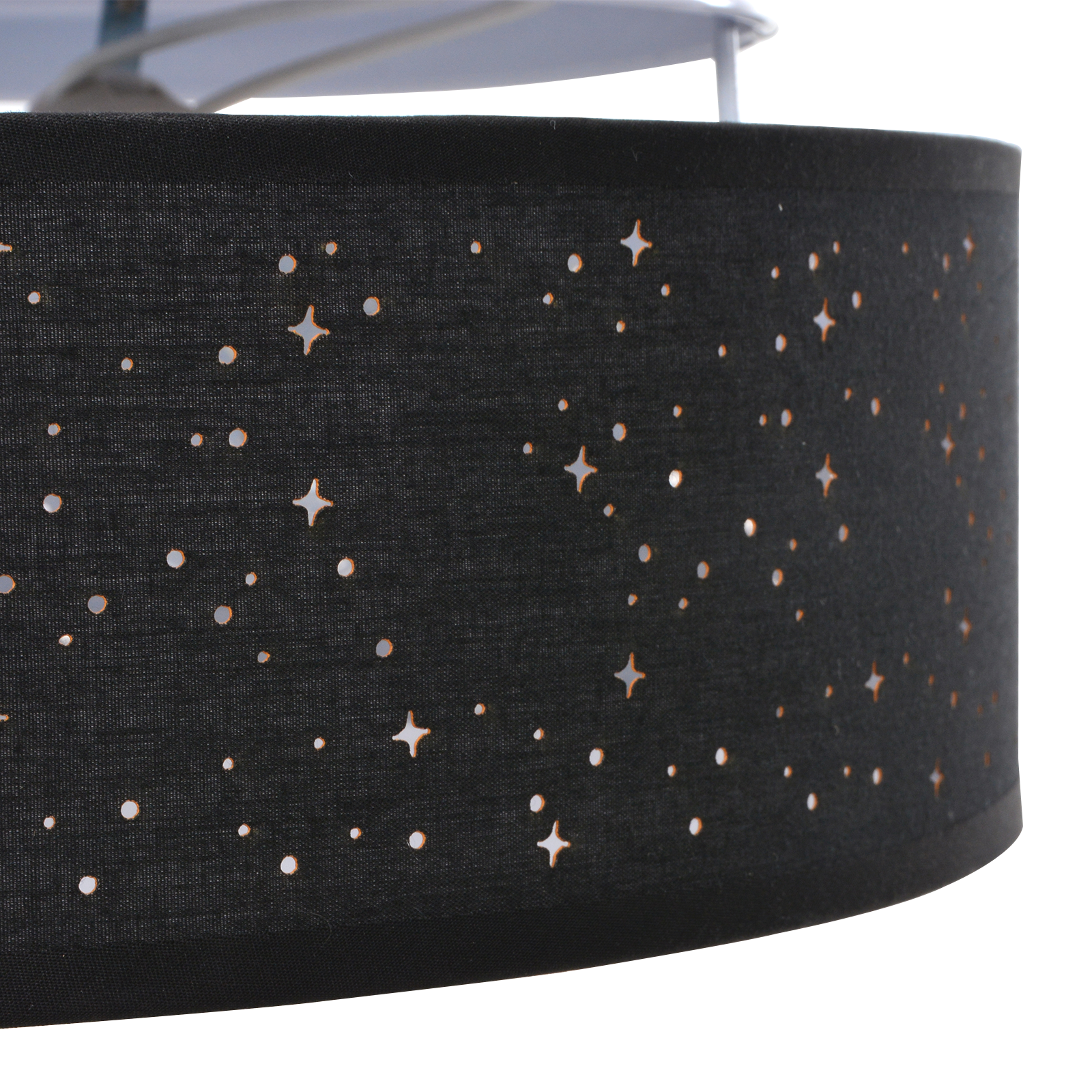Ceiling Lights with Starry Lampshade Black Ø 30 cm Fabric E27 - Image 6