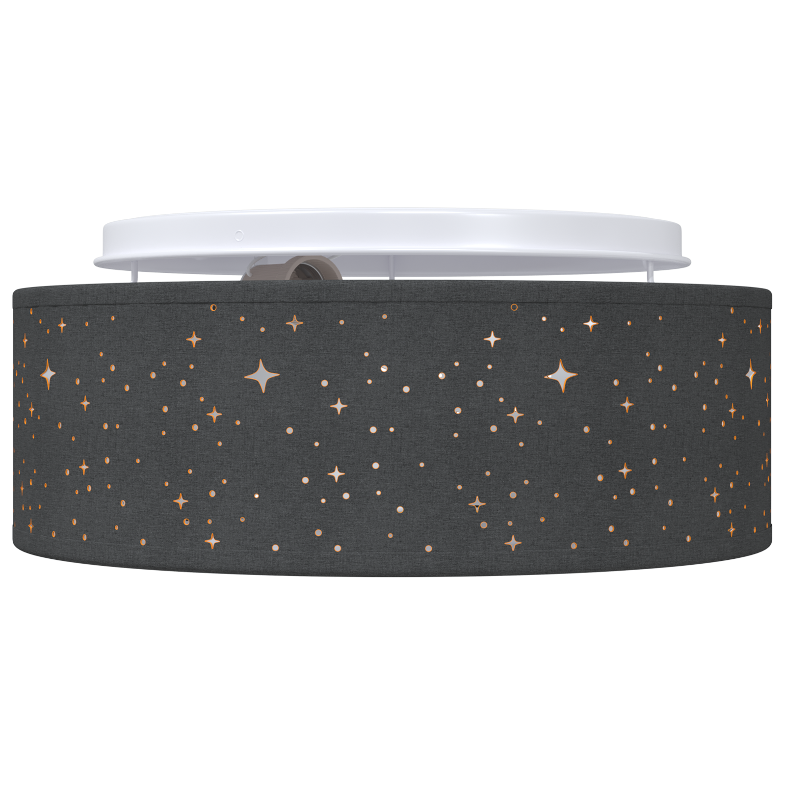 Ceiling Lights with Starry Lampshade Black Ø 30 cm Fabric E27 - Image 3