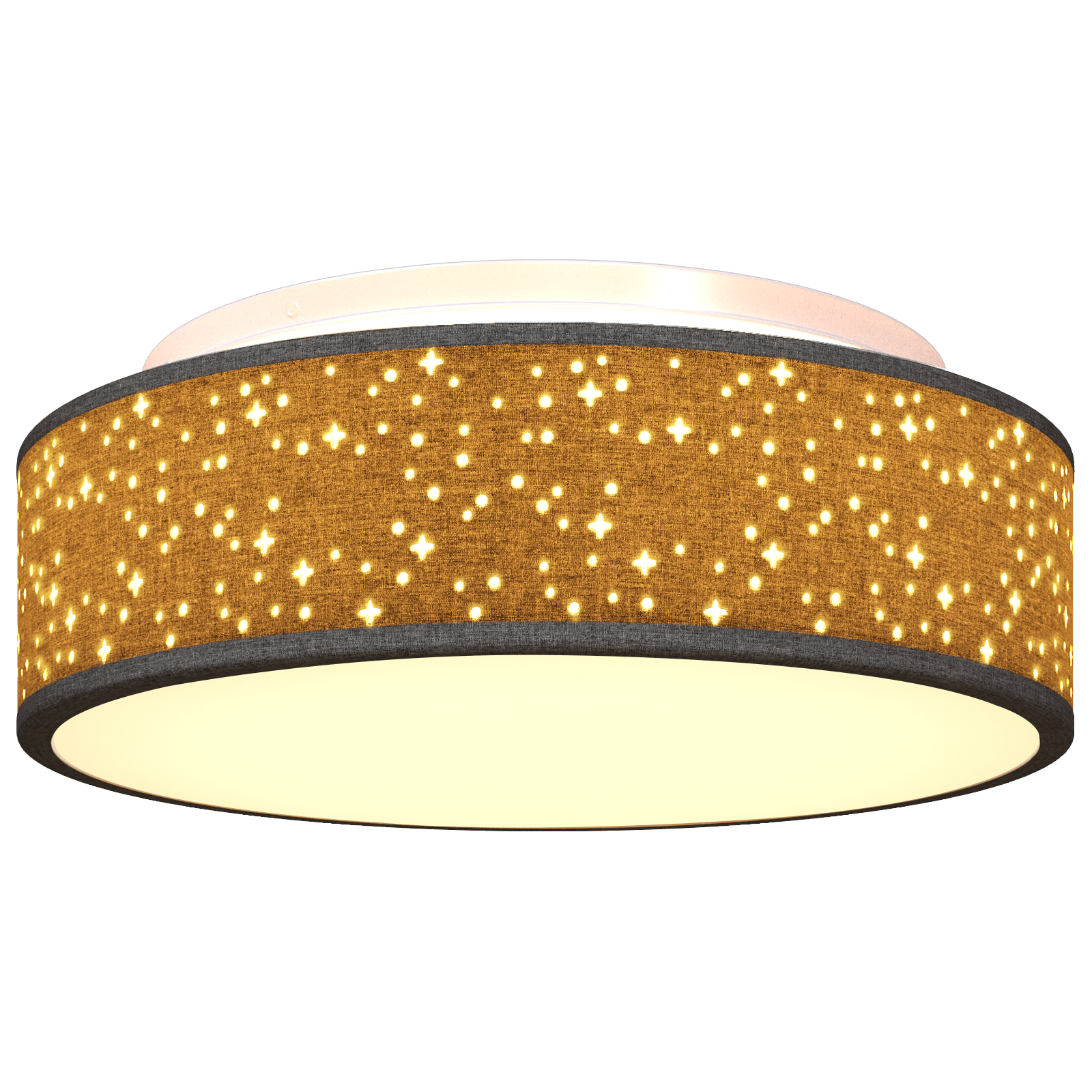 Ceiling Lights with Starry Lampshade Black Ø 38 cm Fabric E27 - Image 8