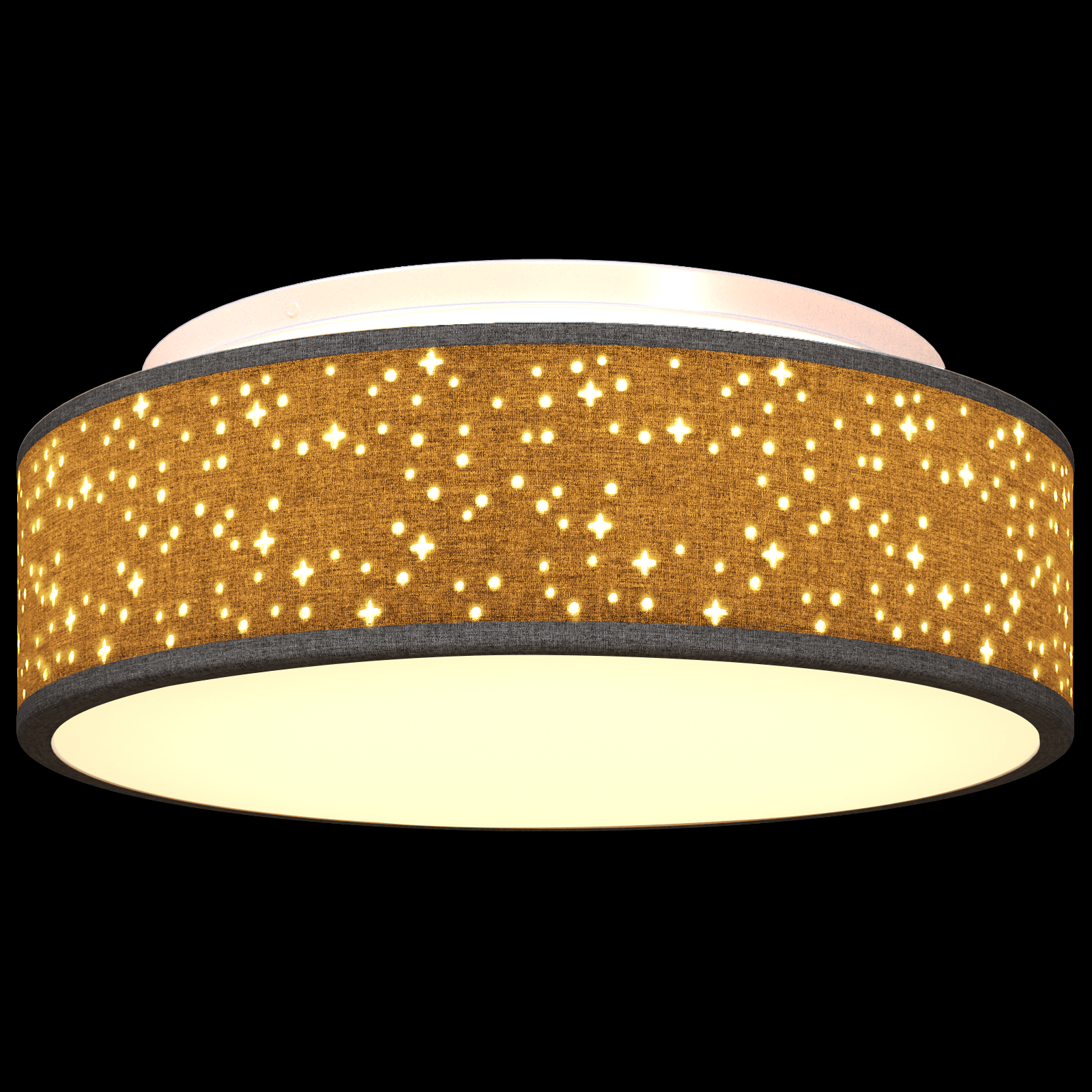 Ceiling Lights with Starry Lampshade Black Ø 38 cm Fabric E27 - Image 9