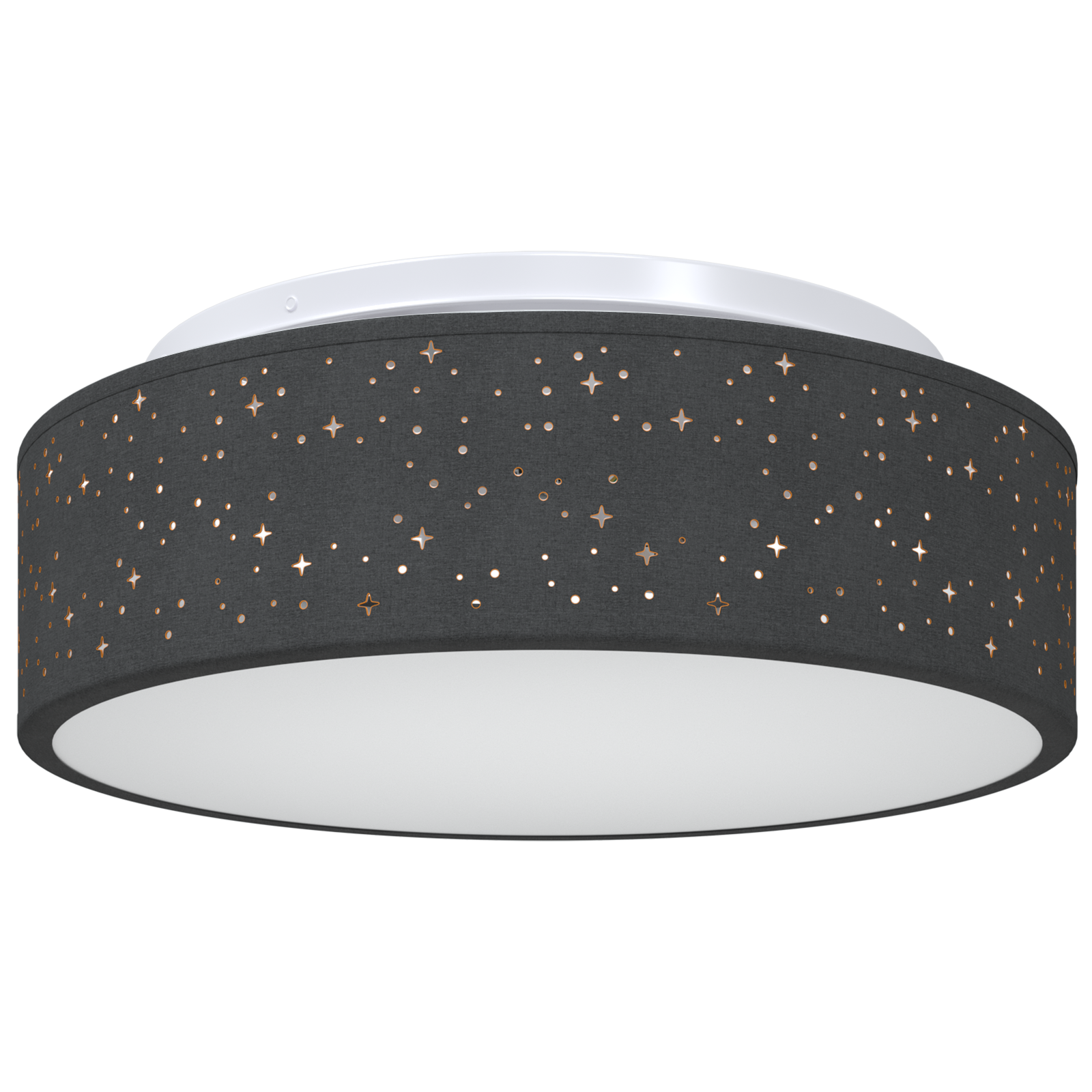 Ceiling Lights with Starry Lampshade Black Ø 38 cm Fabric E27 - Image 2