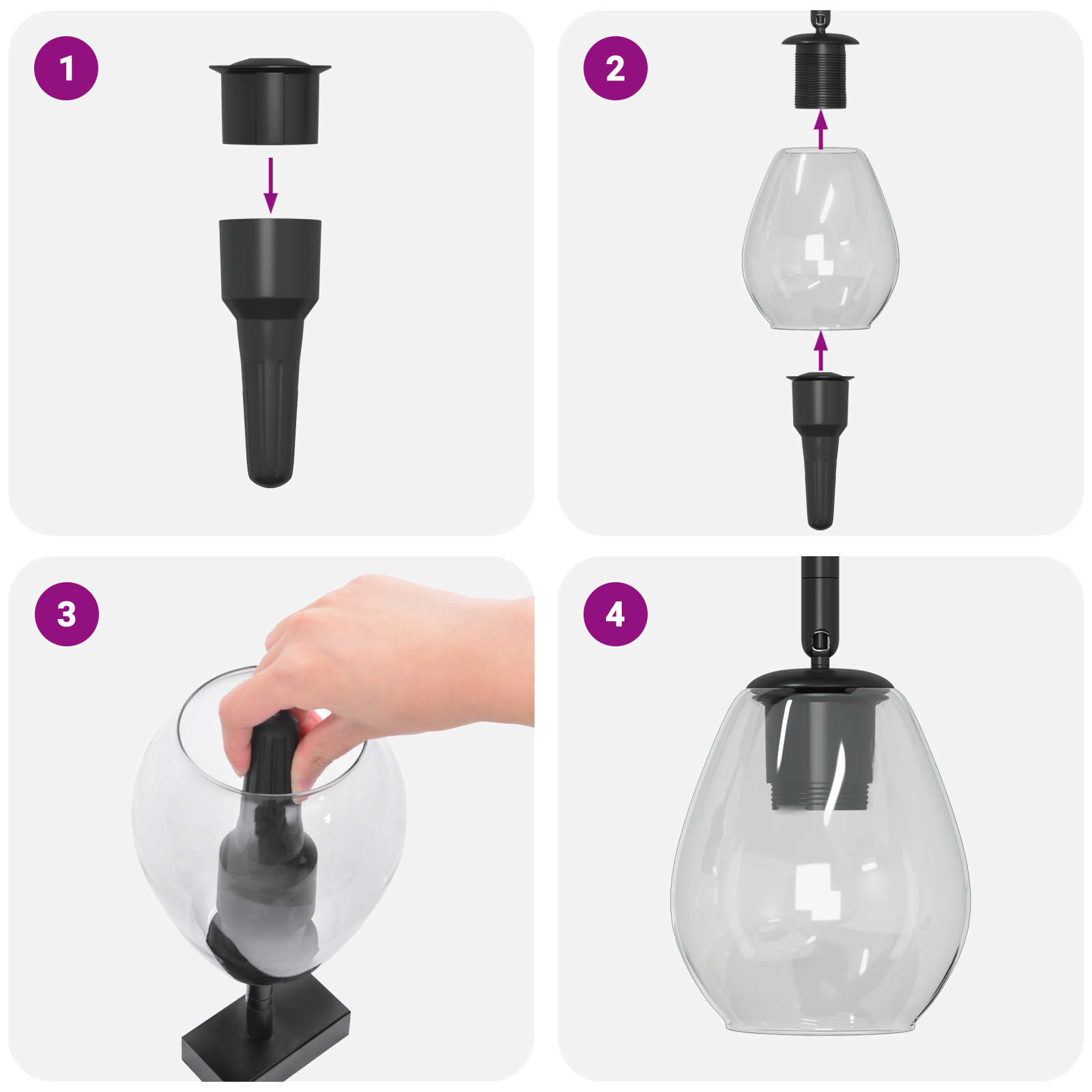 Ceiling Lights with Adjustable Glass Lampshade Anthracite E27 - Image 10